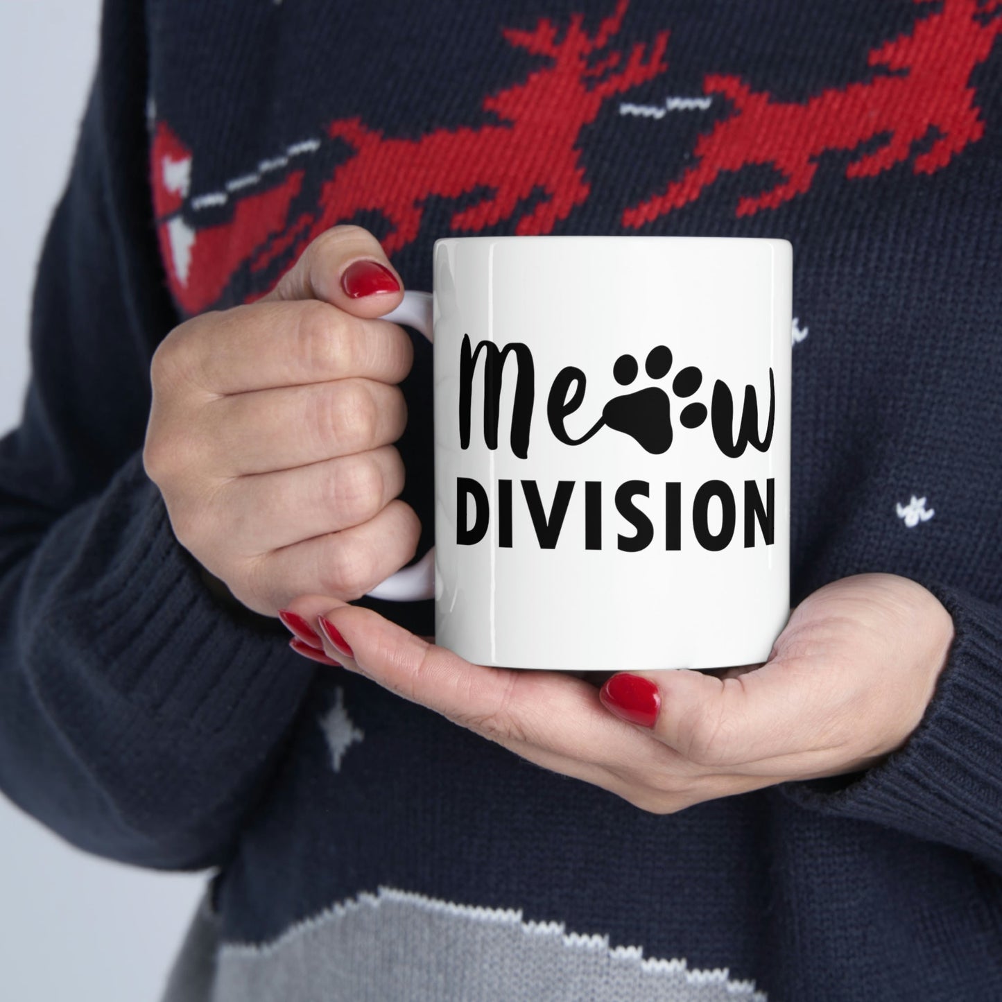 Meow Division Funny Cat Meme Quotes Ceramic Mug 11oz Ichaku [Perfect Gifts Selection]