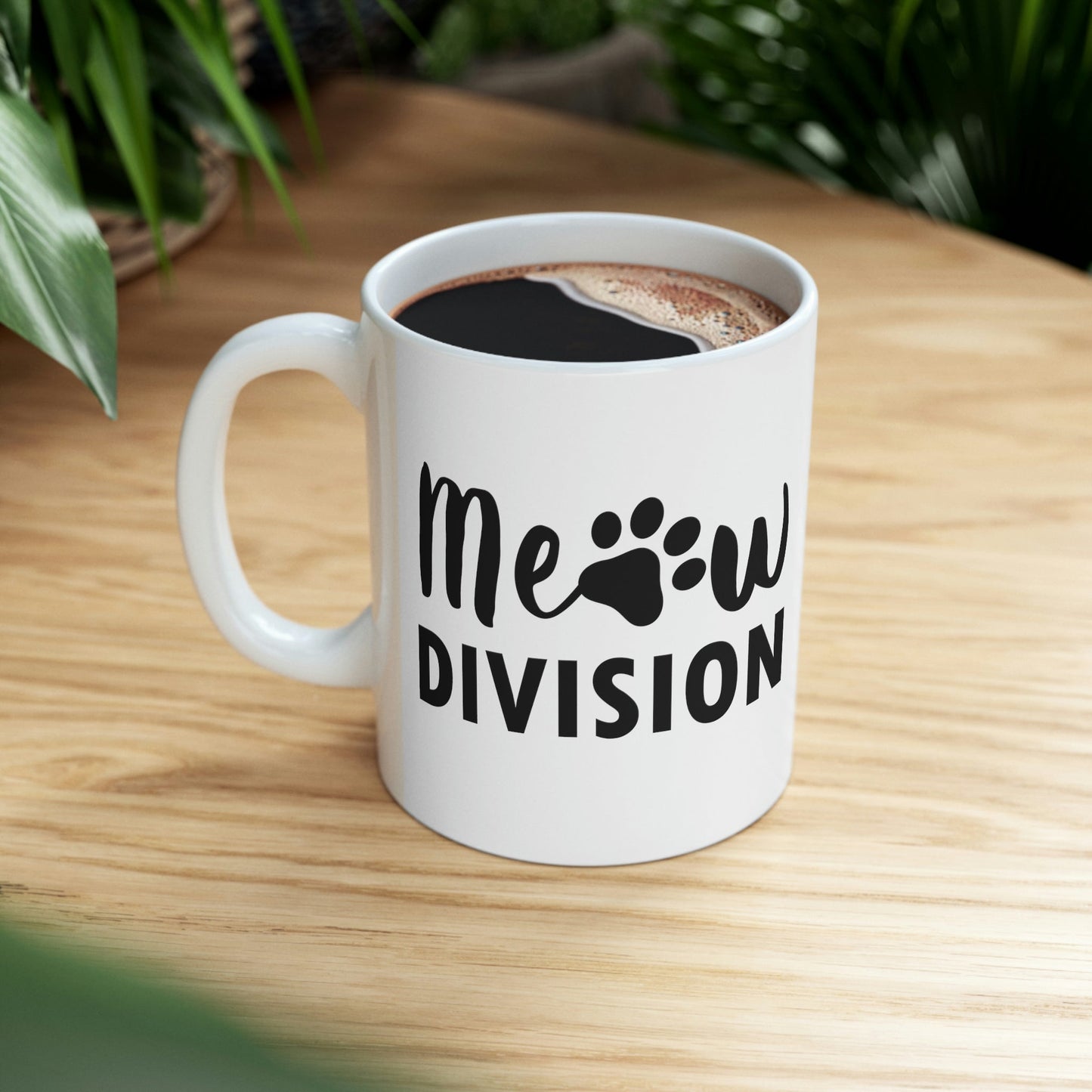 Meow Division Funny Cat Meme Quotes Ceramic Mug 11oz Ichaku [Perfect Gifts Selection]