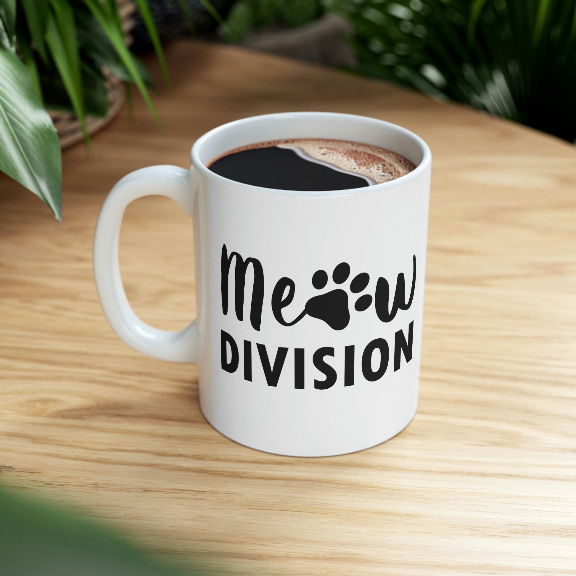 Meow Division Funny Cat Meme Quotes Ceramic Mug 11oz Ichaku [Perfect Gifts Selection]