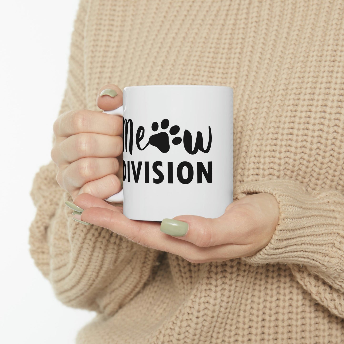 Meow Division Funny Cat Meme Quotes Ceramic Mug 11oz Ichaku [Perfect Gifts Selection]