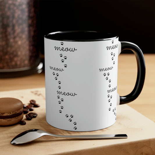 Meow Division Funny Cat Meme Quotes Classic Accent Coffee Mug 11oz Ichaku [Perfect Gifts Selection]