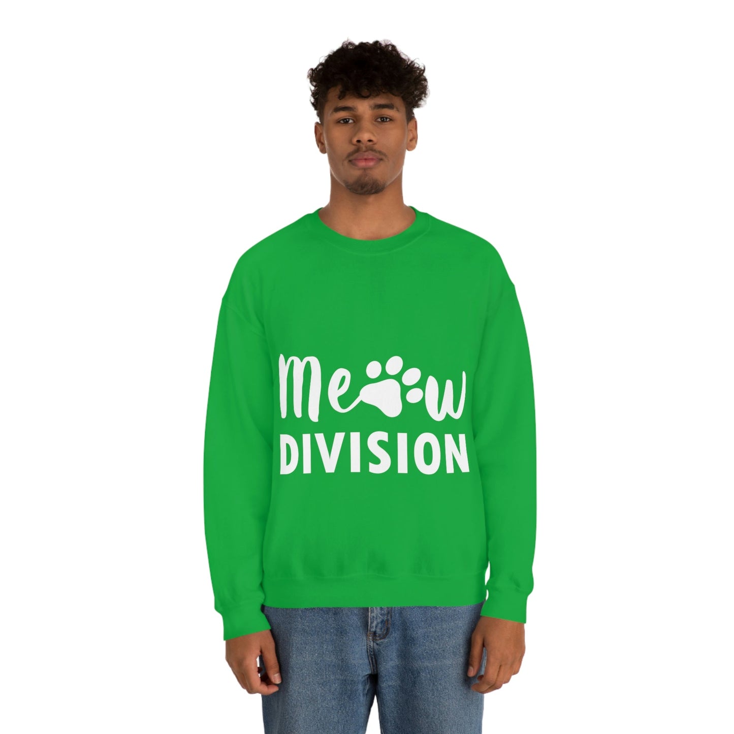 Meow Division Funny Cat Meme Quotes Unisex Heavy Blend™ Crewneck Sweatshirt Ichaku [Perfect Gifts Selection]