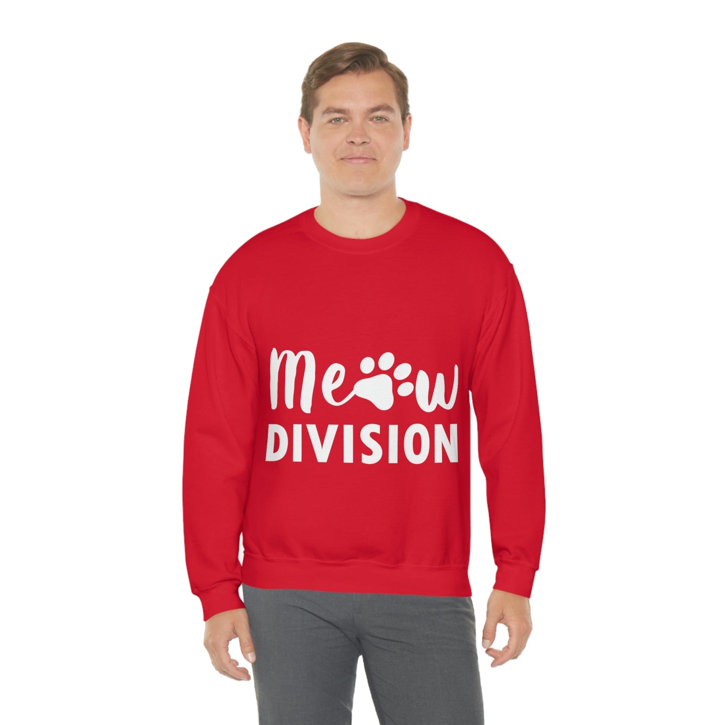 Meow Division Funny Cat Meme Quotes Unisex Heavy Blend™ Crewneck Sweatshirt Ichaku [Perfect Gifts Selection]