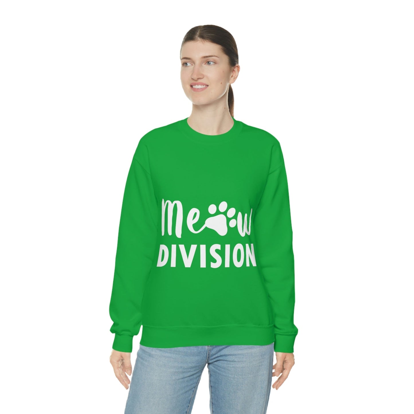 Meow Division Funny Cat Meme Quotes Unisex Heavy Blend™ Crewneck Sweatshirt Ichaku [Perfect Gifts Selection]