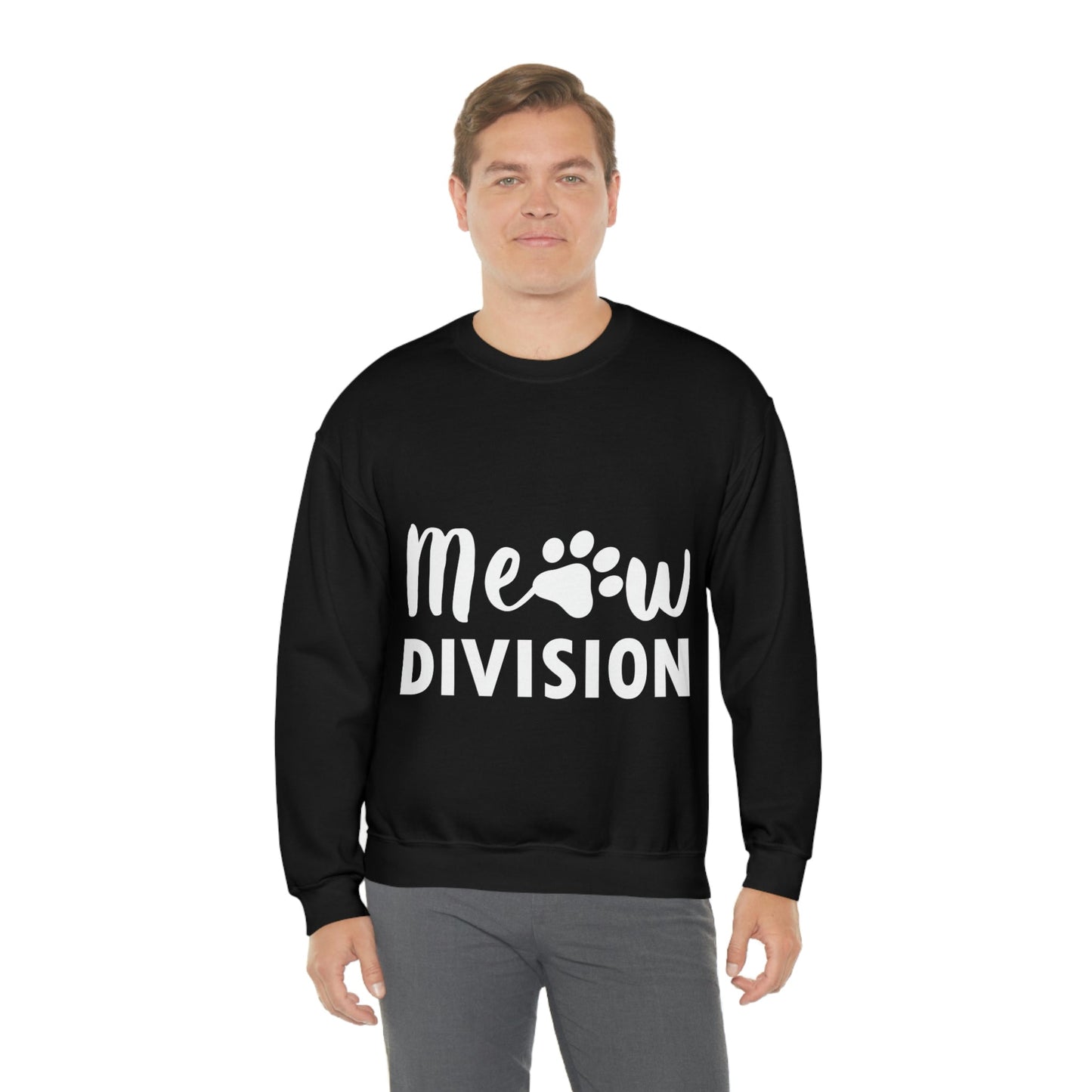 Meow Division Funny Cat Meme Quotes Unisex Heavy Blend™ Crewneck Sweatshirt Ichaku [Perfect Gifts Selection]