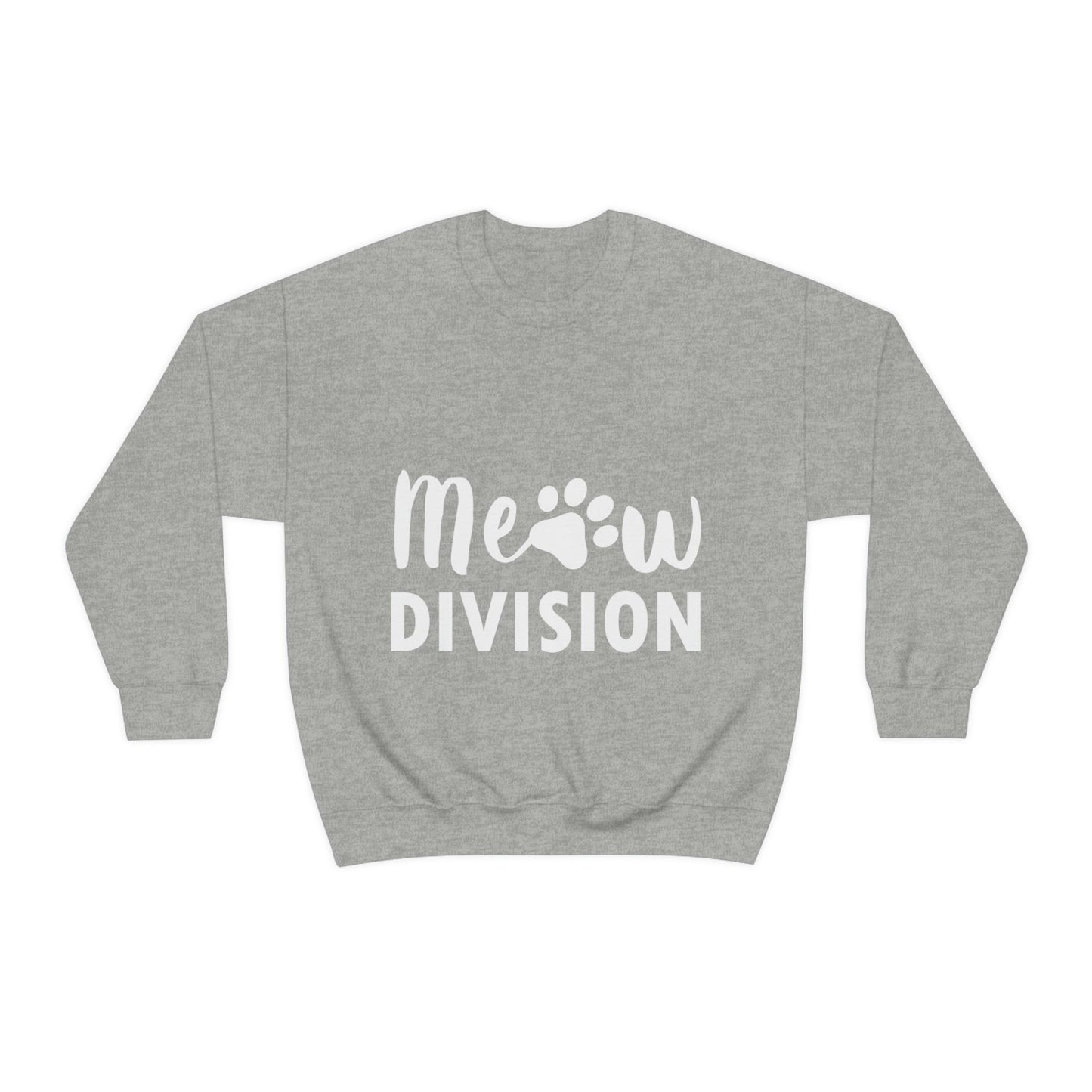 Meow Division Funny Cat Meme Quotes Unisex Heavy Blend™ Crewneck Sweatshirt Ichaku [Perfect Gifts Selection]