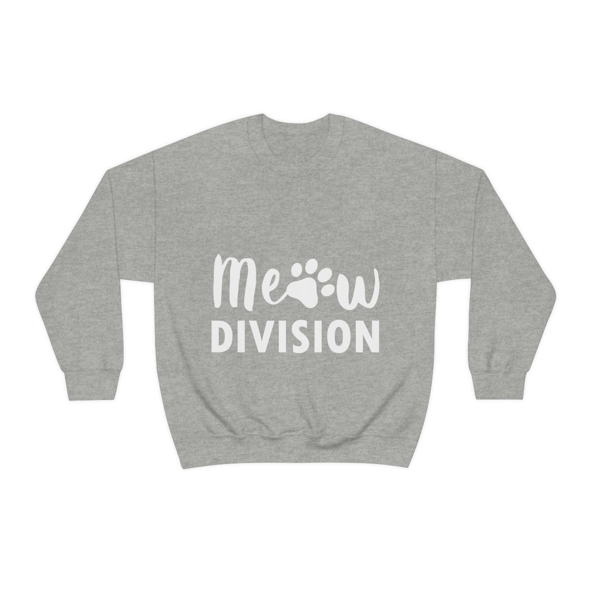 Meow Division Funny Cat Meme Quotes Unisex Heavy Blend™ Crewneck Sweatshirt Ichaku [Perfect Gifts Selection]