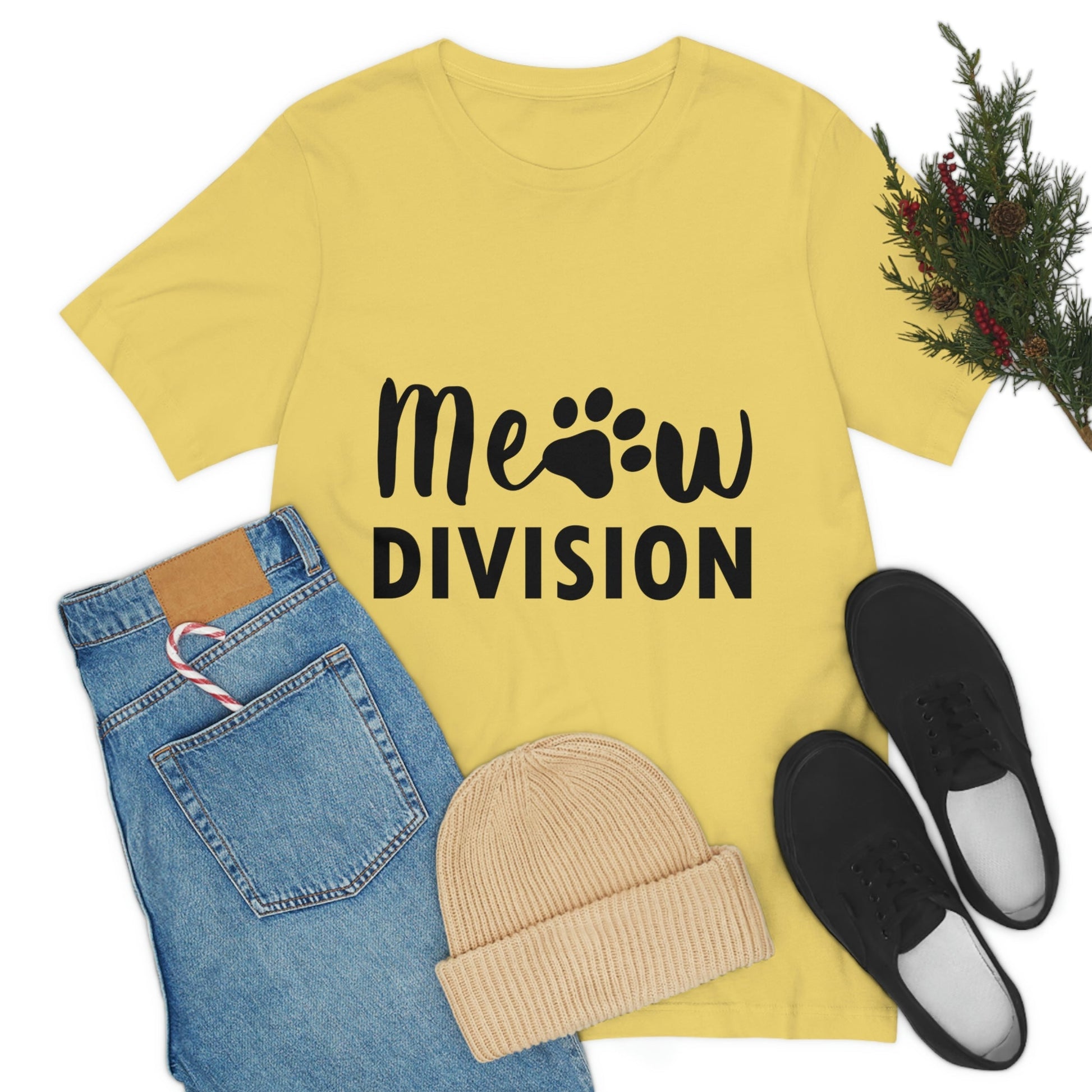 Meow Division Funny Cat Meme Quotes Unisex Jersey Short Sleeve T-Shirt Ichaku [Perfect Gifts Selection]