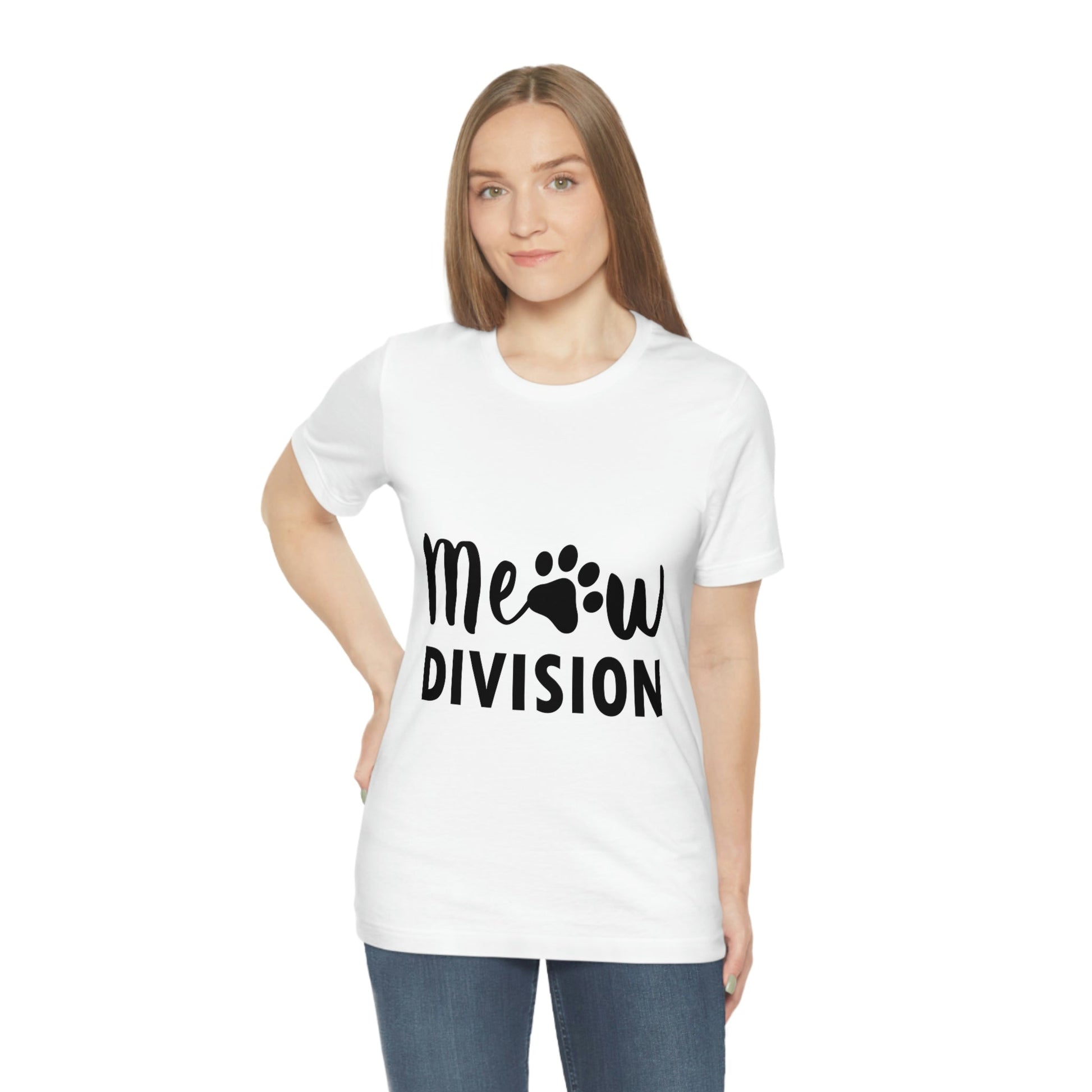 Meow Division Funny Cat Meme Quotes Unisex Jersey Short Sleeve T-Shirt Ichaku [Perfect Gifts Selection]