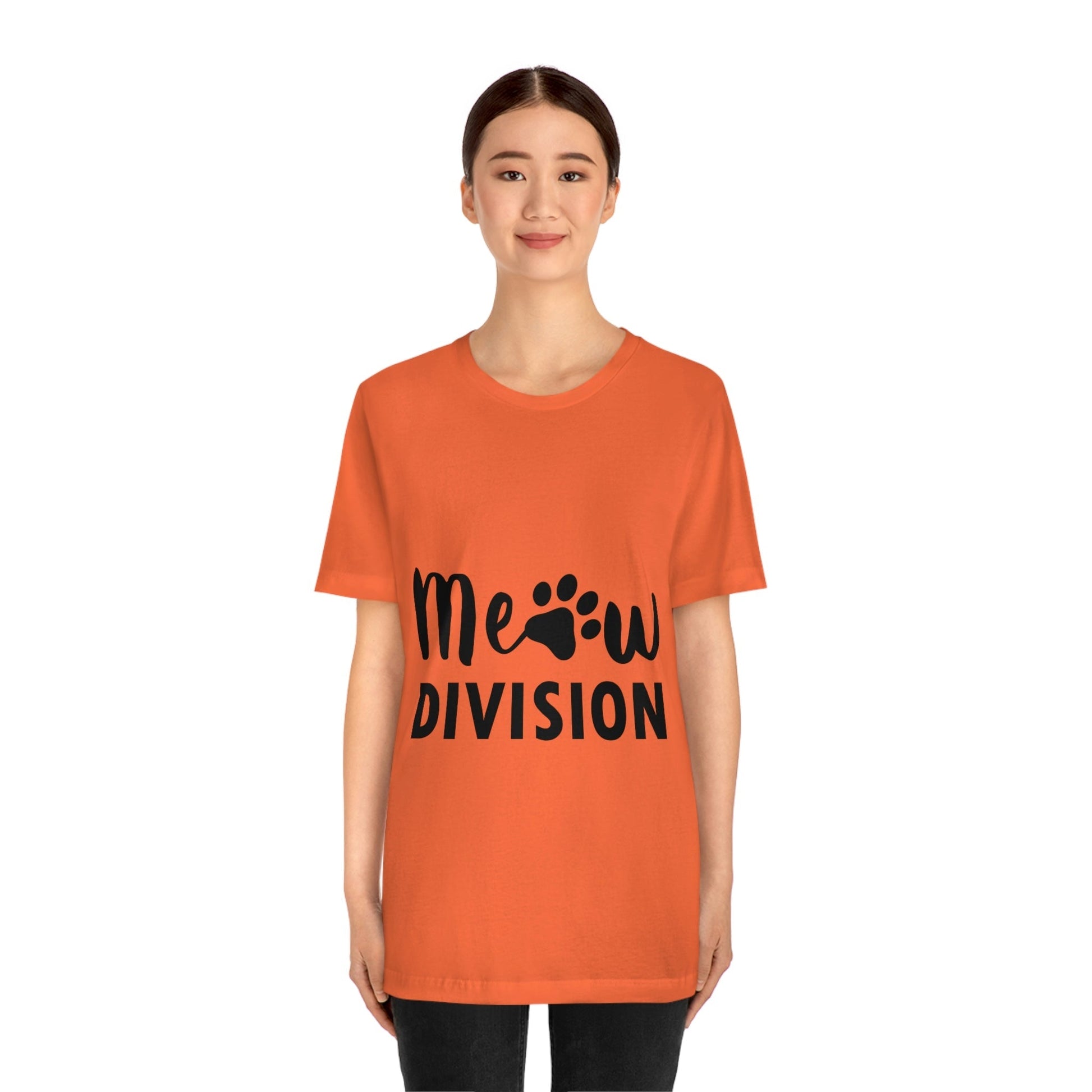 Meow Division Funny Cat Meme Quotes Unisex Jersey Short Sleeve T-Shirt Ichaku [Perfect Gifts Selection]