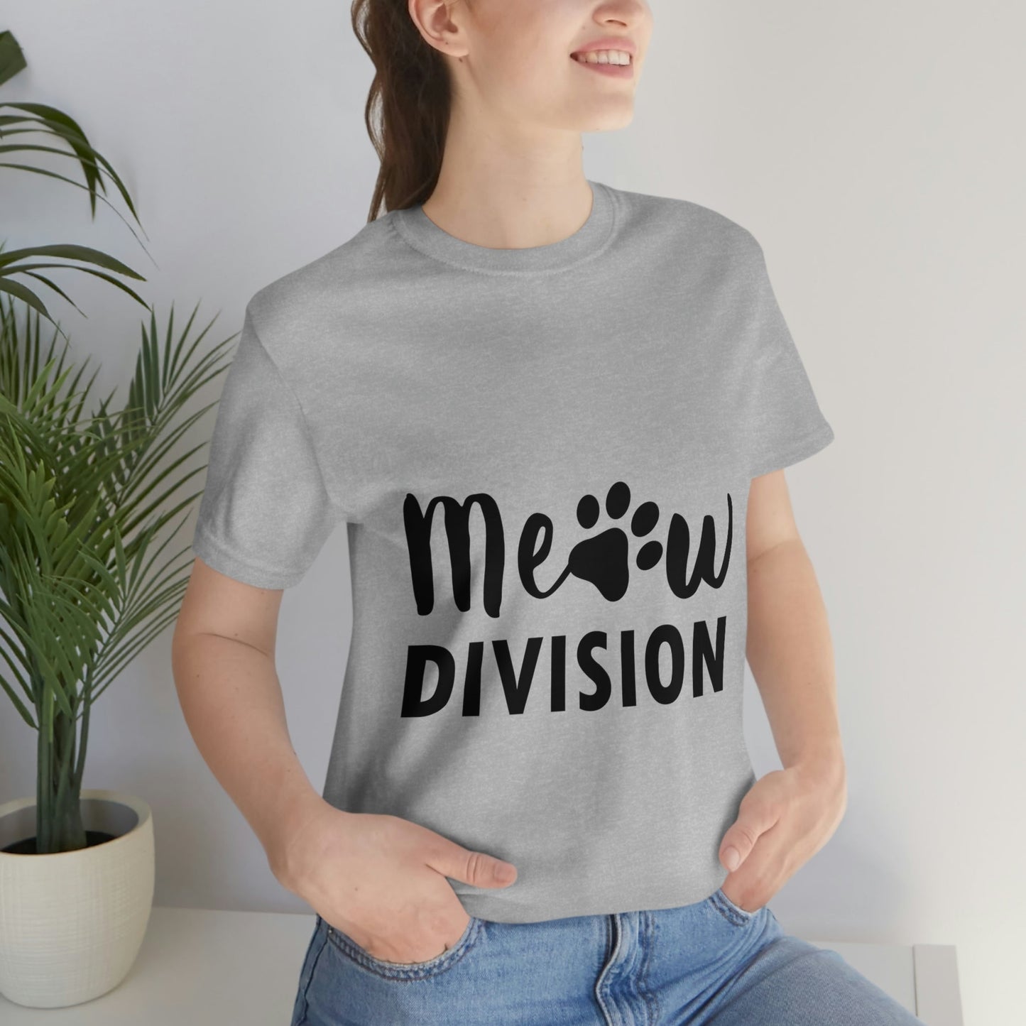 Meow Division Funny Cat Meme Quotes Unisex Jersey Short Sleeve T-Shirt Ichaku [Perfect Gifts Selection]