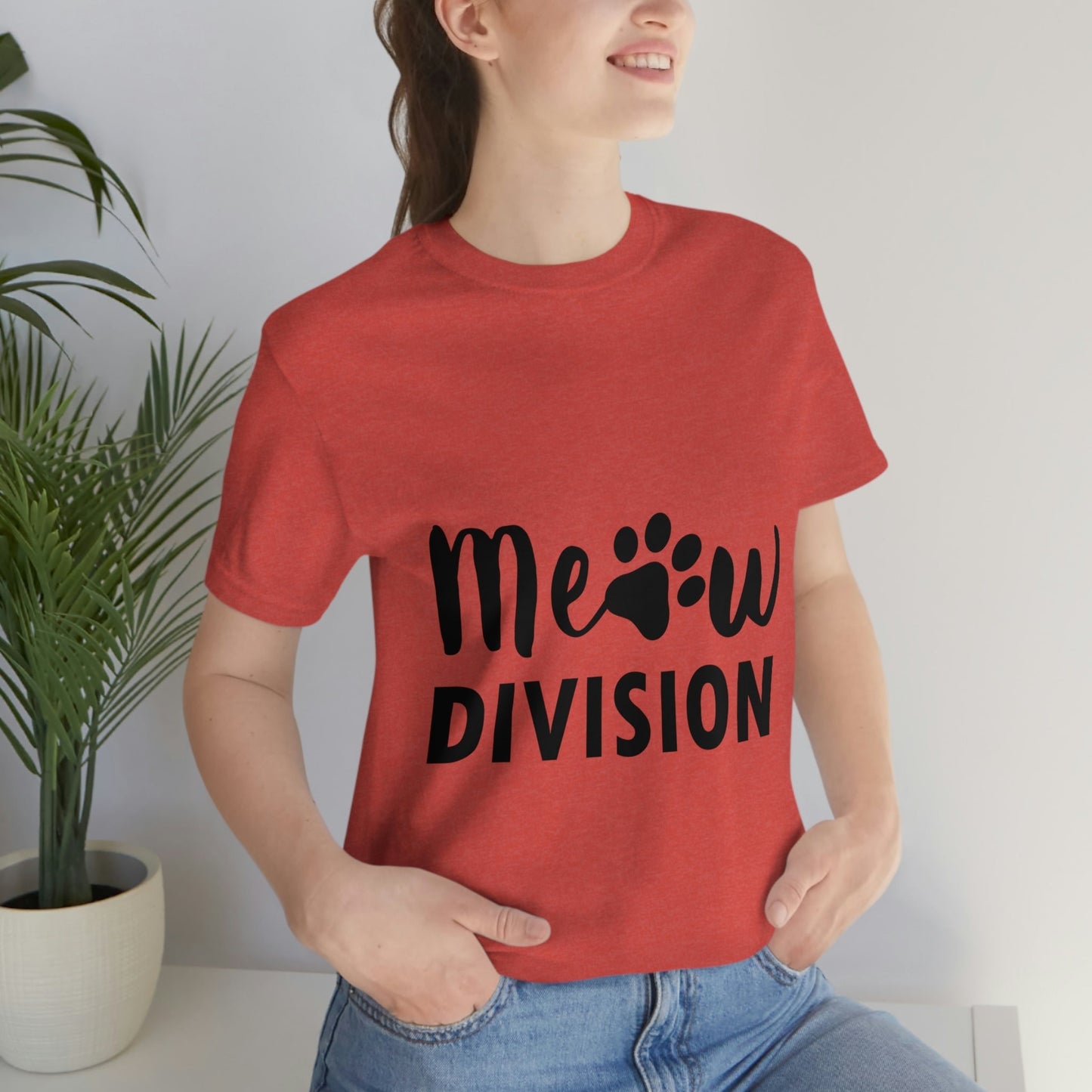 Meow Division Funny Cat Meme Quotes Unisex Jersey Short Sleeve T-Shirt Ichaku [Perfect Gifts Selection]