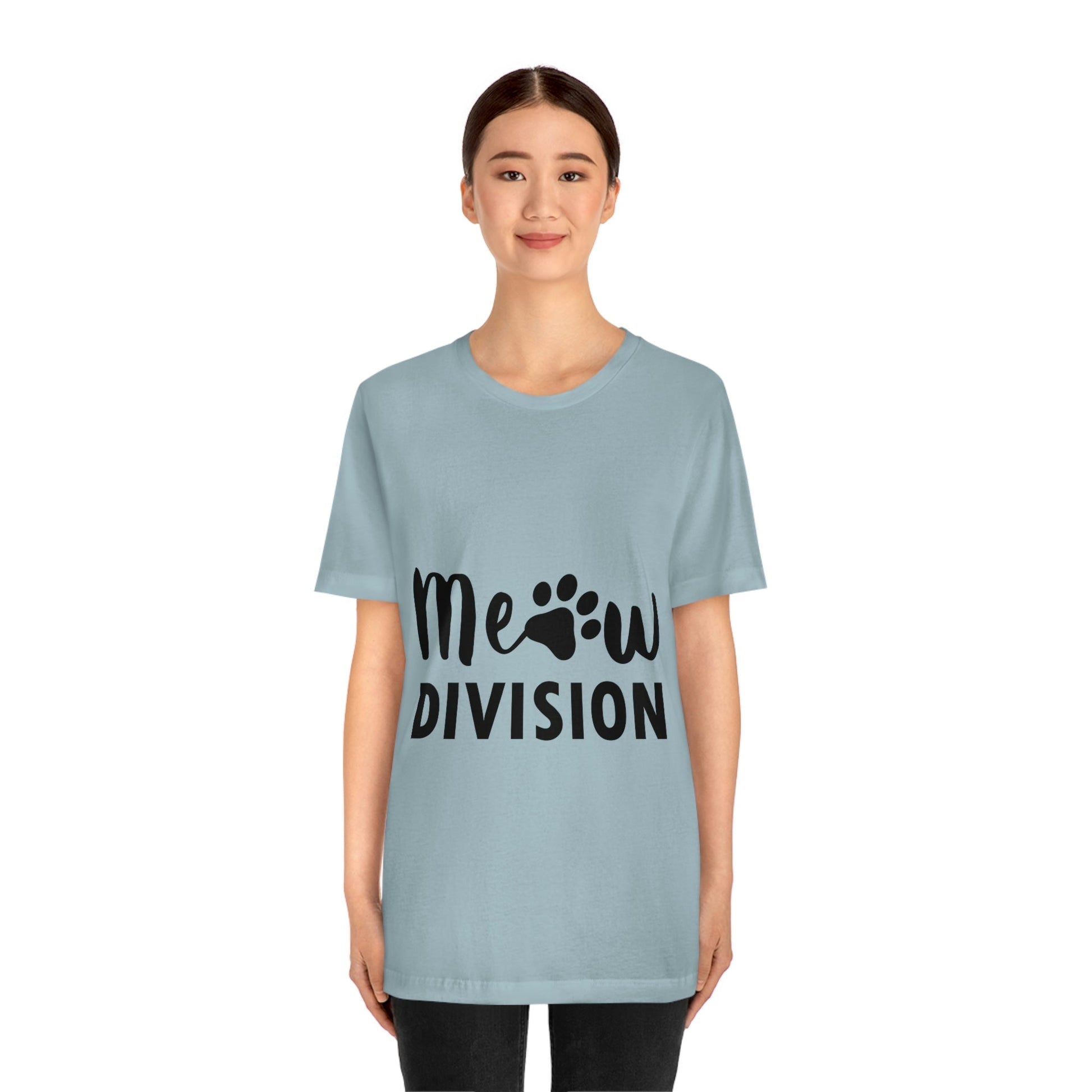 Meow Division Funny Cat Meme Quotes Unisex Jersey Short Sleeve T-Shirt Ichaku [Perfect Gifts Selection]