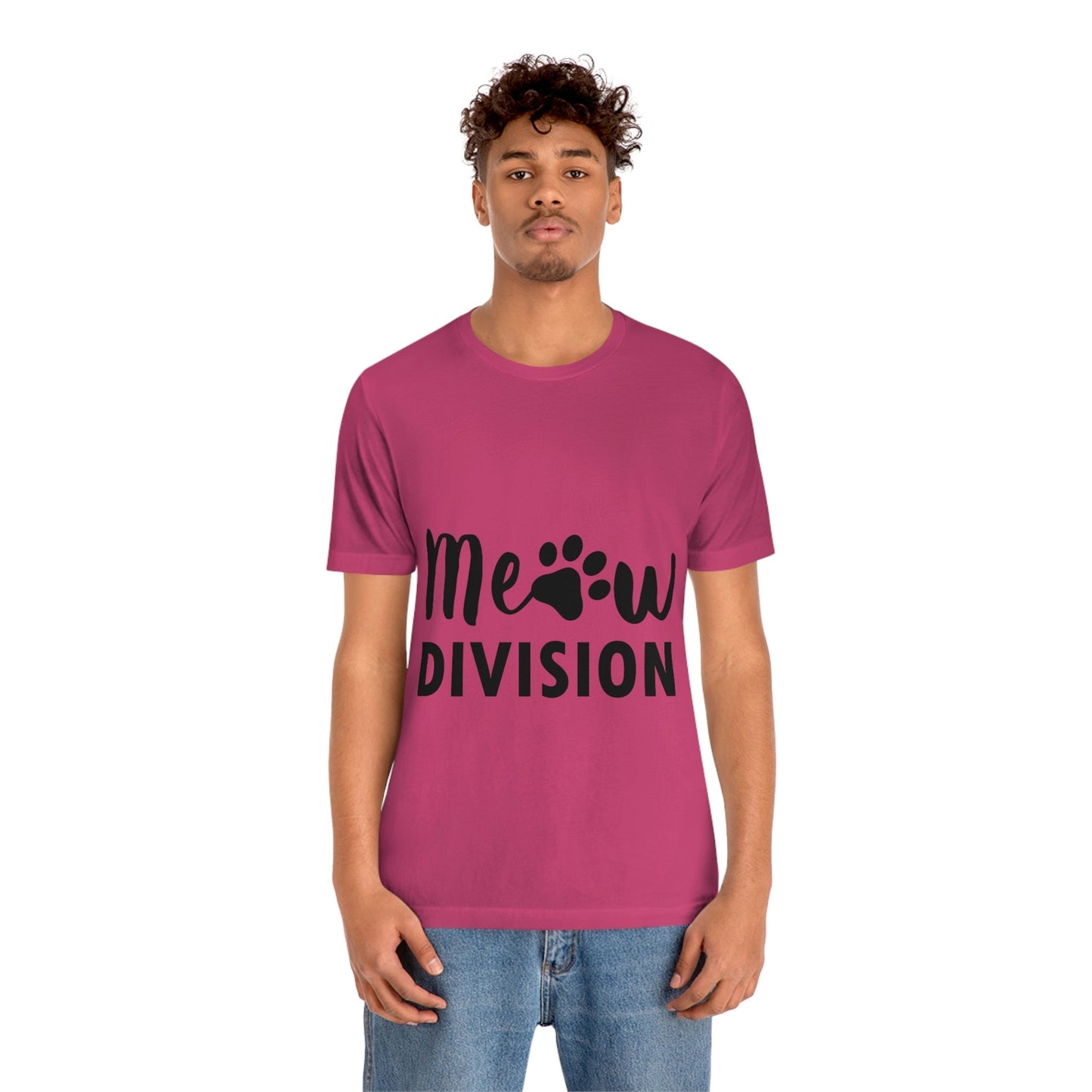 Meow Division Funny Cat Meme Quotes Unisex Jersey Short Sleeve T-Shirt Ichaku [Perfect Gifts Selection]