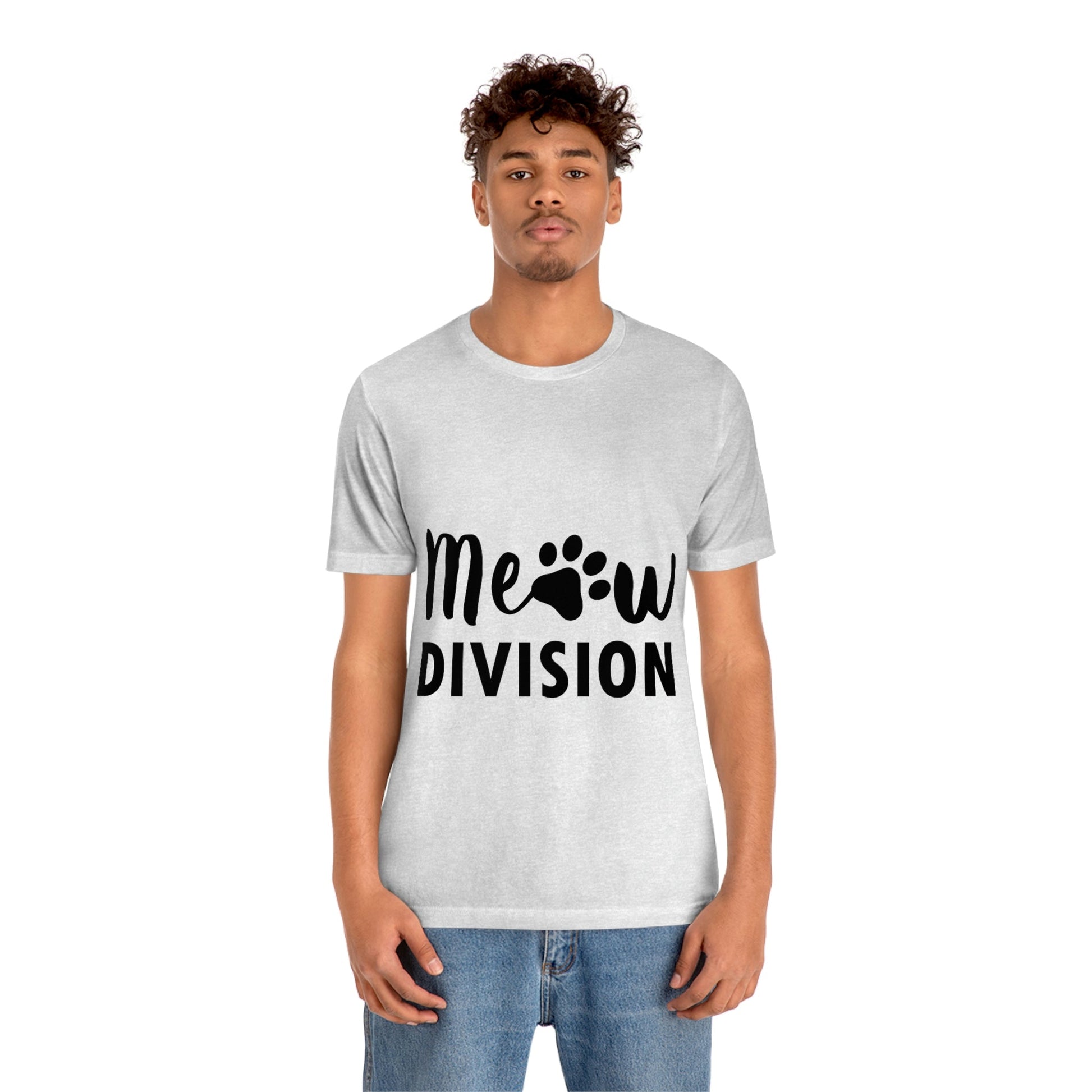 Meow Division Funny Cat Meme Quotes Unisex Jersey Short Sleeve T-Shirt Ichaku [Perfect Gifts Selection]