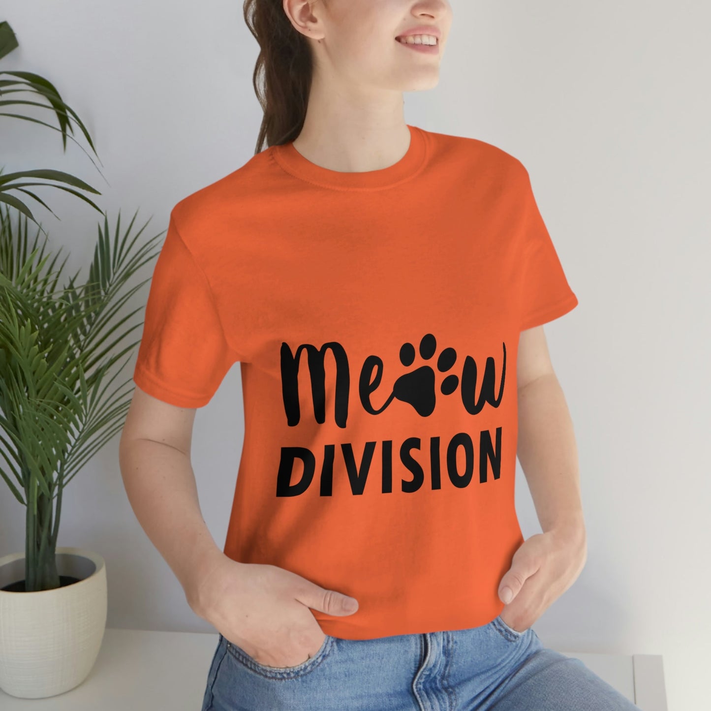 Meow Division Funny Cat Meme Quotes Unisex Jersey Short Sleeve T-Shirt Ichaku [Perfect Gifts Selection]