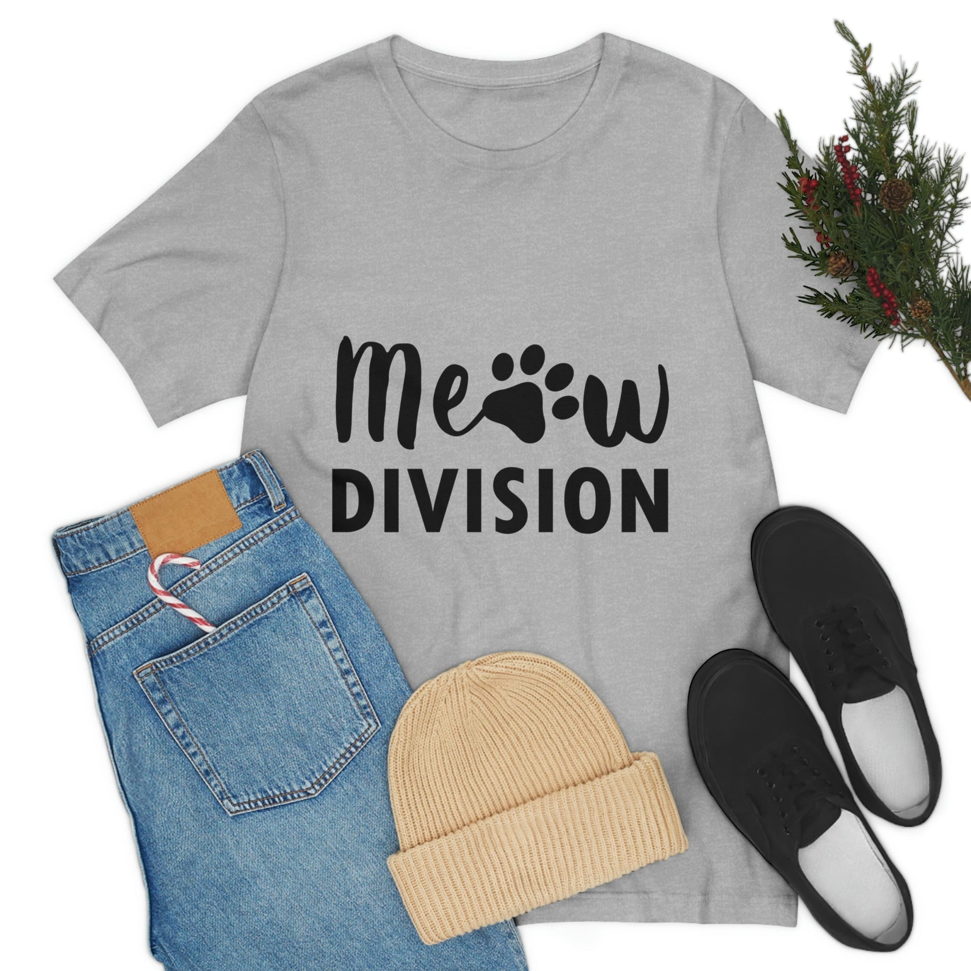 Meow Division Funny Cat Meme Quotes Unisex Jersey Short Sleeve T-Shirt Ichaku [Perfect Gifts Selection]