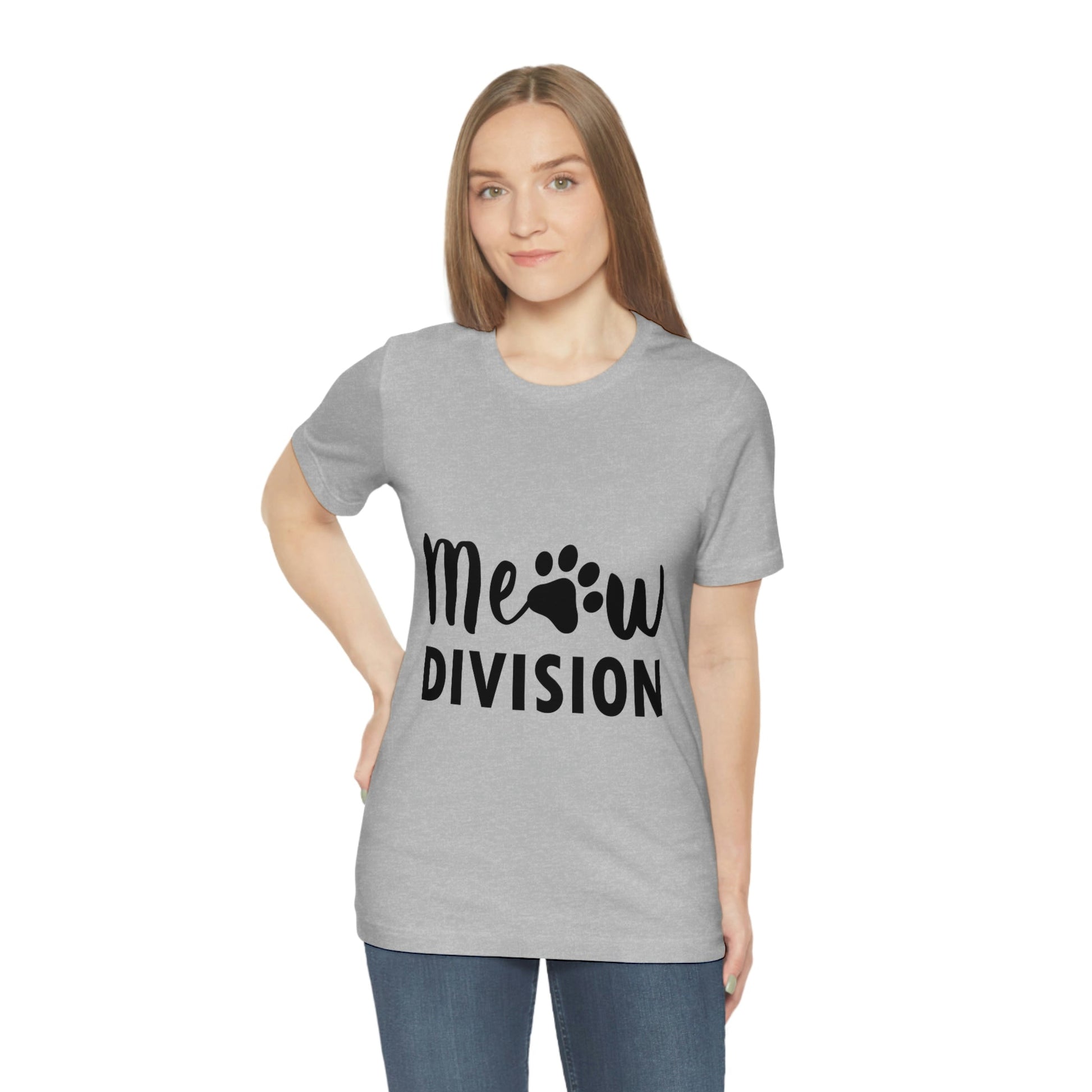 Meow Division Funny Cat Meme Quotes Unisex Jersey Short Sleeve T-Shirt Ichaku [Perfect Gifts Selection]