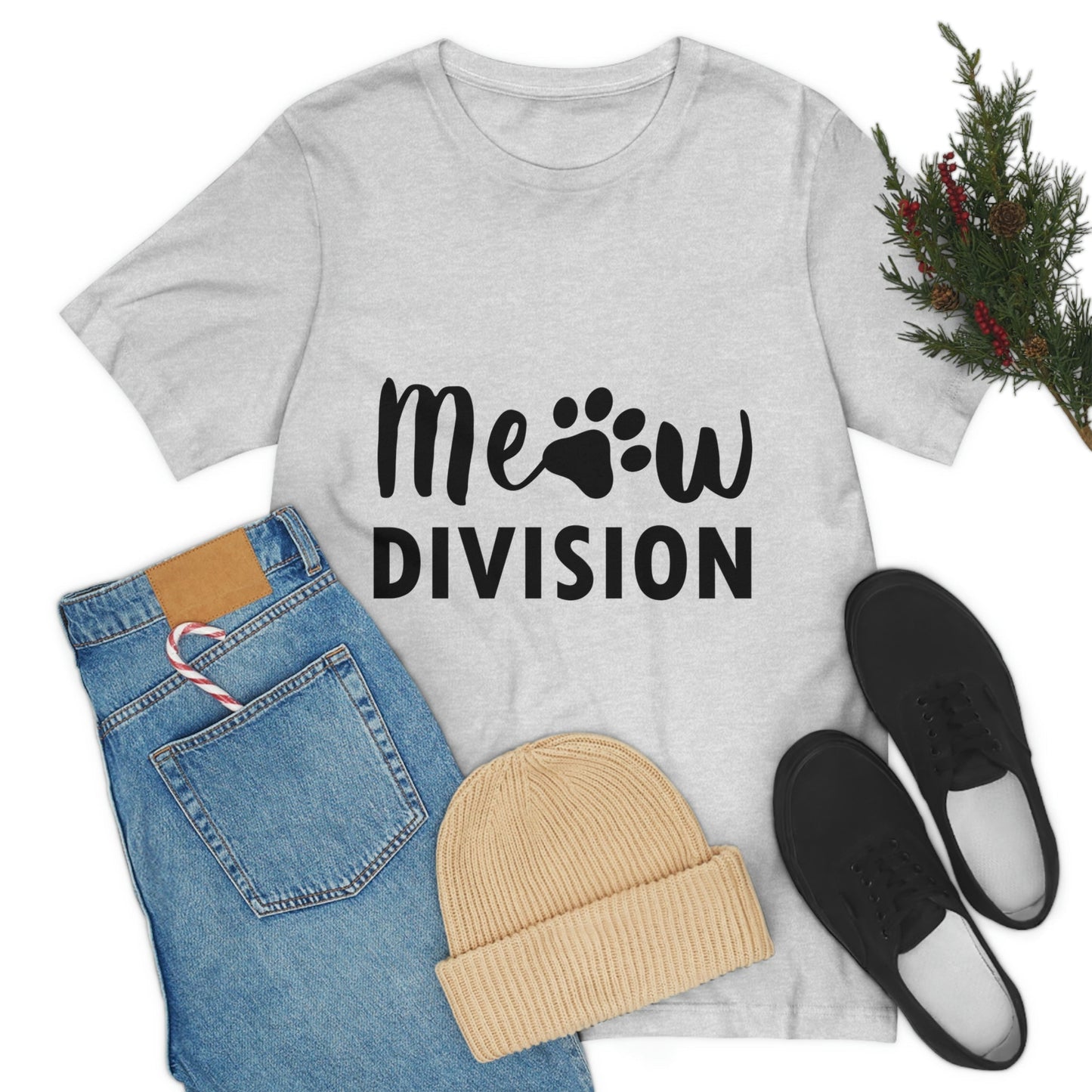 Meow Division Funny Cat Meme Quotes Unisex Jersey Short Sleeve T-Shirt Ichaku [Perfect Gifts Selection]