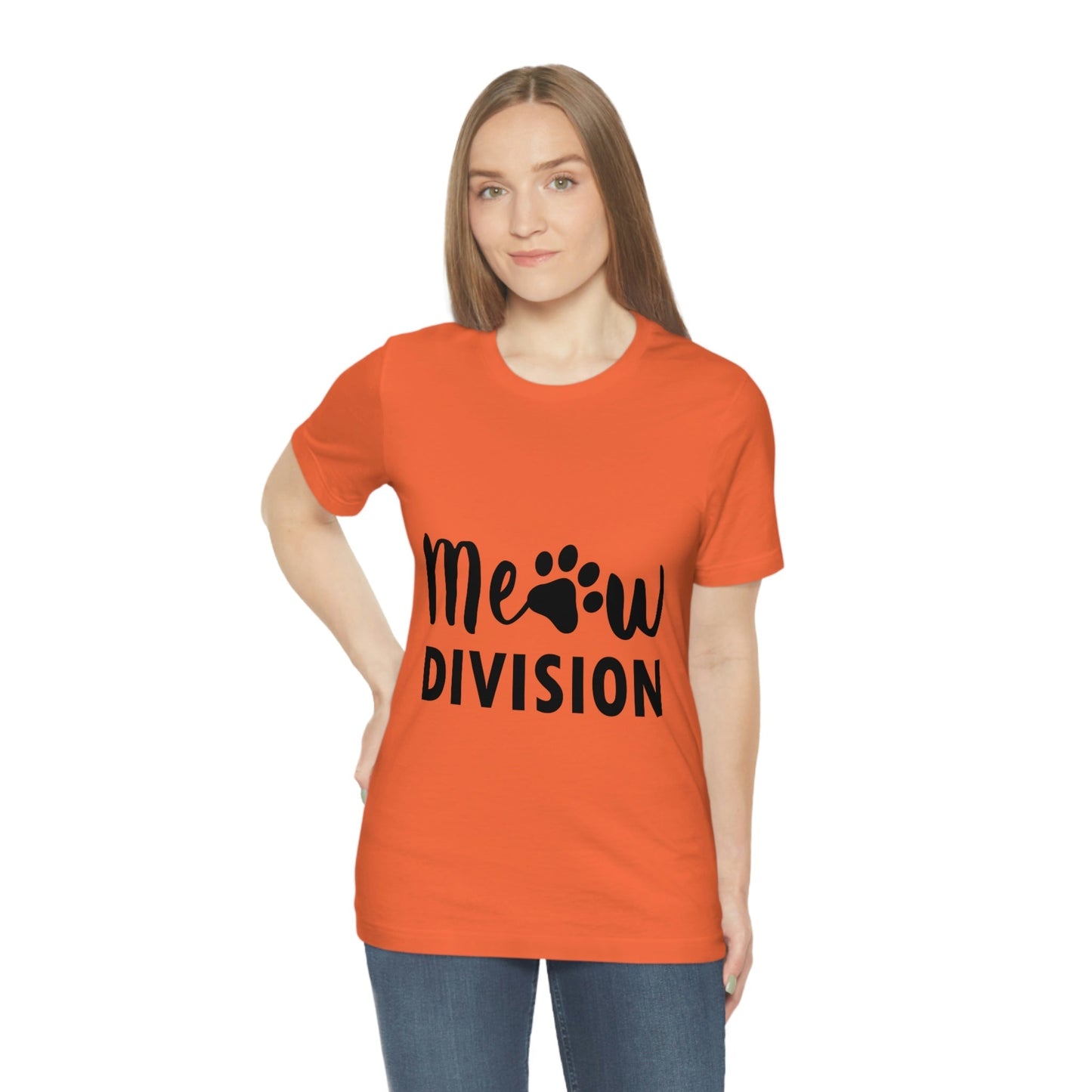 Meow Division Funny Cat Meme Quotes Unisex Jersey Short Sleeve T-Shirt Ichaku [Perfect Gifts Selection]