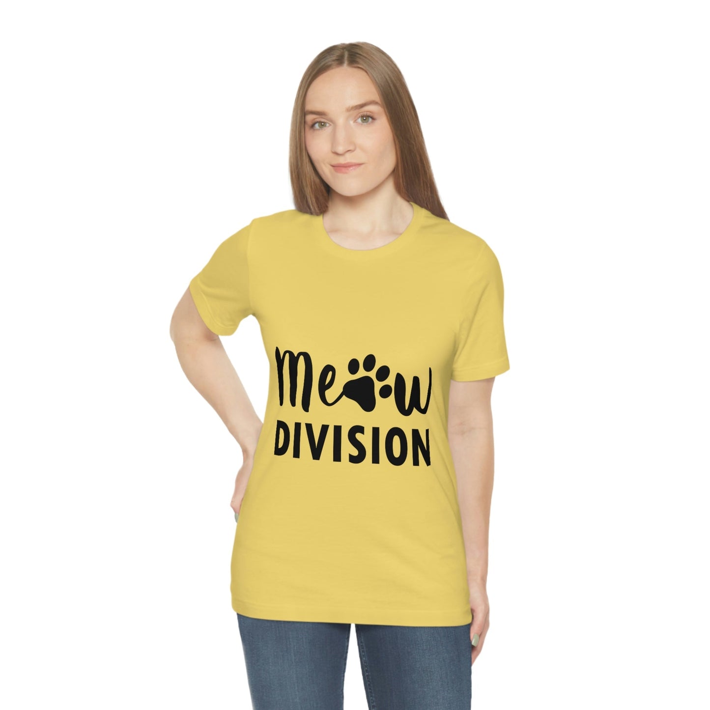 Meow Division Funny Cat Meme Quotes Unisex Jersey Short Sleeve T-Shirt Ichaku [Perfect Gifts Selection]