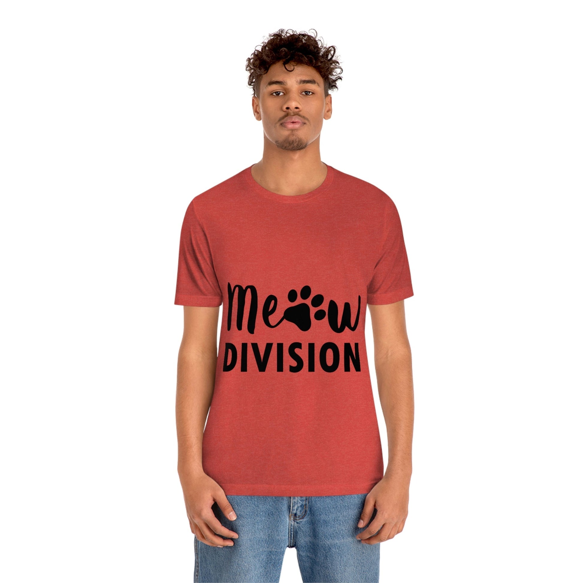 Meow Division Funny Cat Meme Quotes Unisex Jersey Short Sleeve T-Shirt Ichaku [Perfect Gifts Selection]