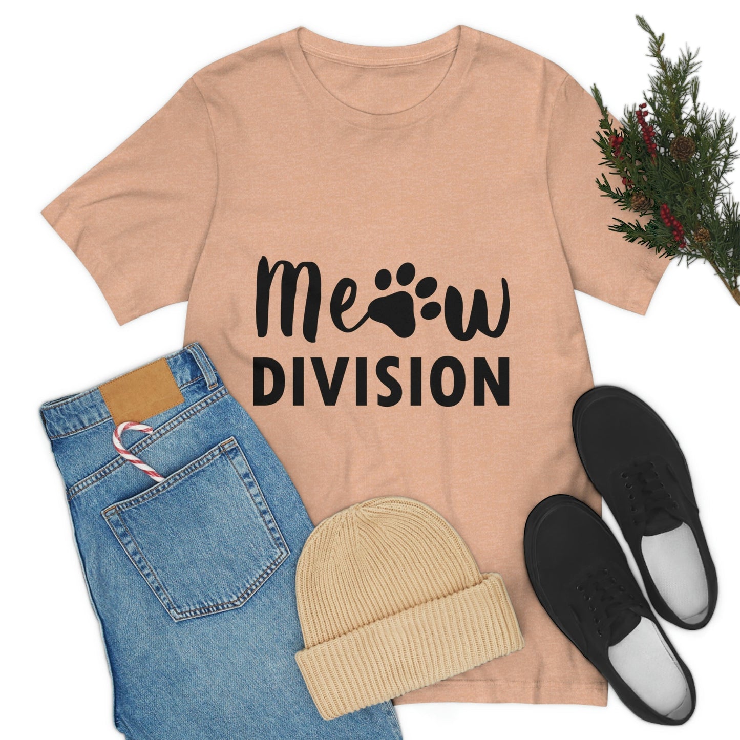 Meow Division Funny Cat Meme Quotes Unisex Jersey Short Sleeve T-Shirt Ichaku [Perfect Gifts Selection]