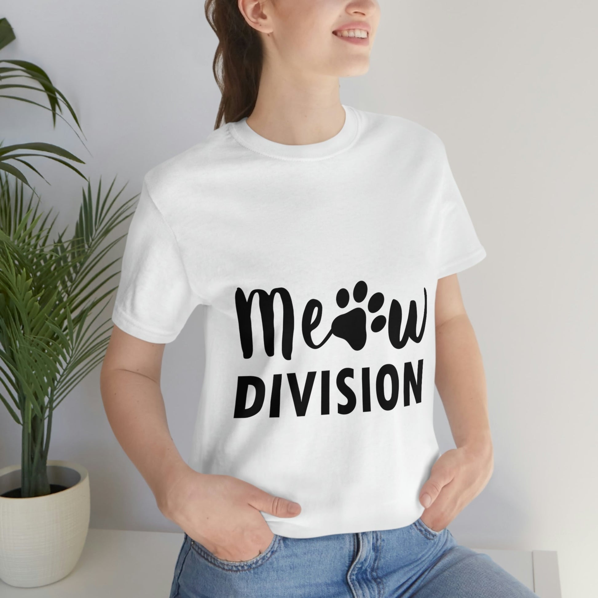 Meow Division Funny Cat Meme Quotes Unisex Jersey Short Sleeve T-Shirt Ichaku [Perfect Gifts Selection]