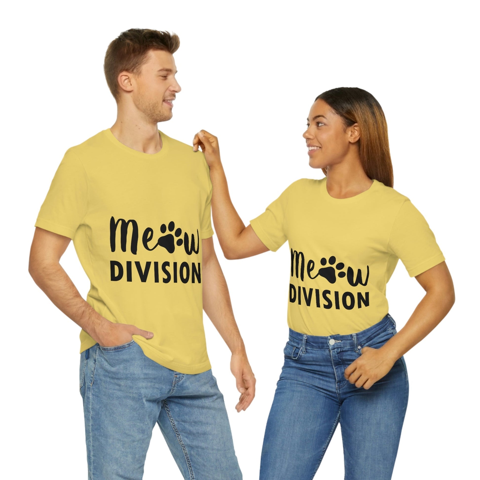 Meow Division Funny Cat Meme Quotes Unisex Jersey Short Sleeve T-Shirt Ichaku [Perfect Gifts Selection]