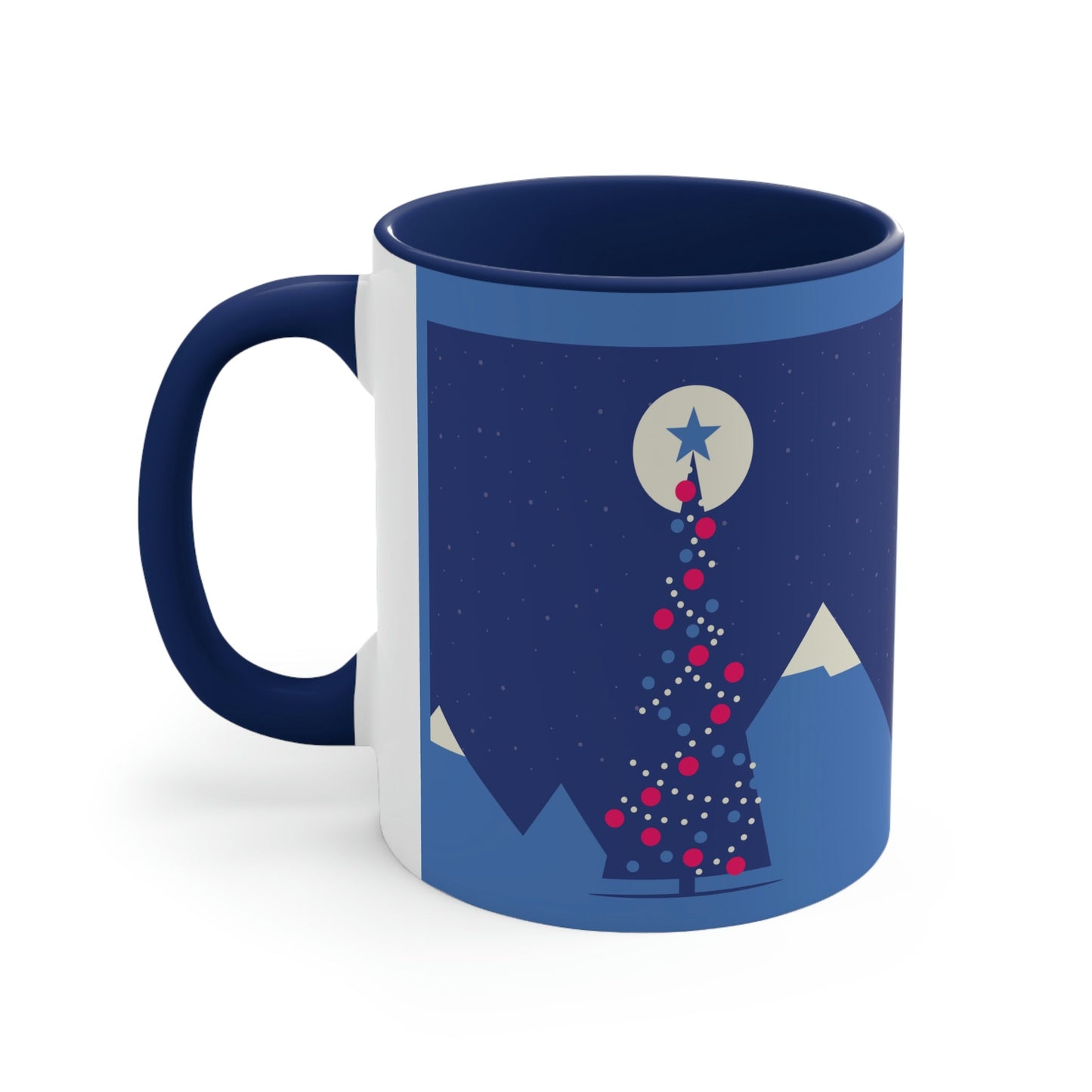 Merry Christmas Card Happy New Year Poster Minimal Modern Art Classic Accent Coffee Mug 11oz Ichaku [Perfect Gifts Selection]