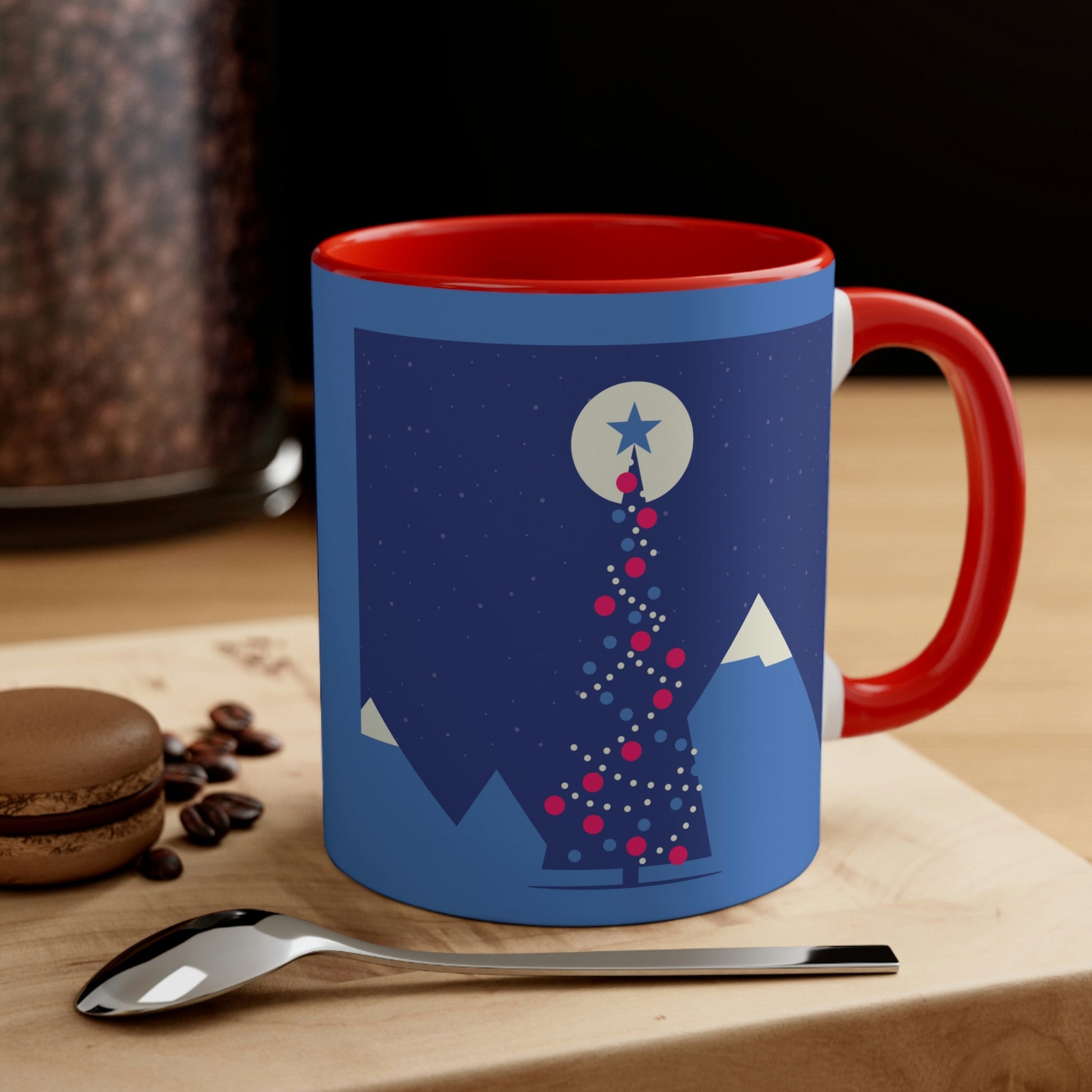 Merry Christmas Card Happy New Year Poster Minimal Modern Art Classic Accent Coffee Mug 11oz Ichaku [Perfect Gifts Selection]