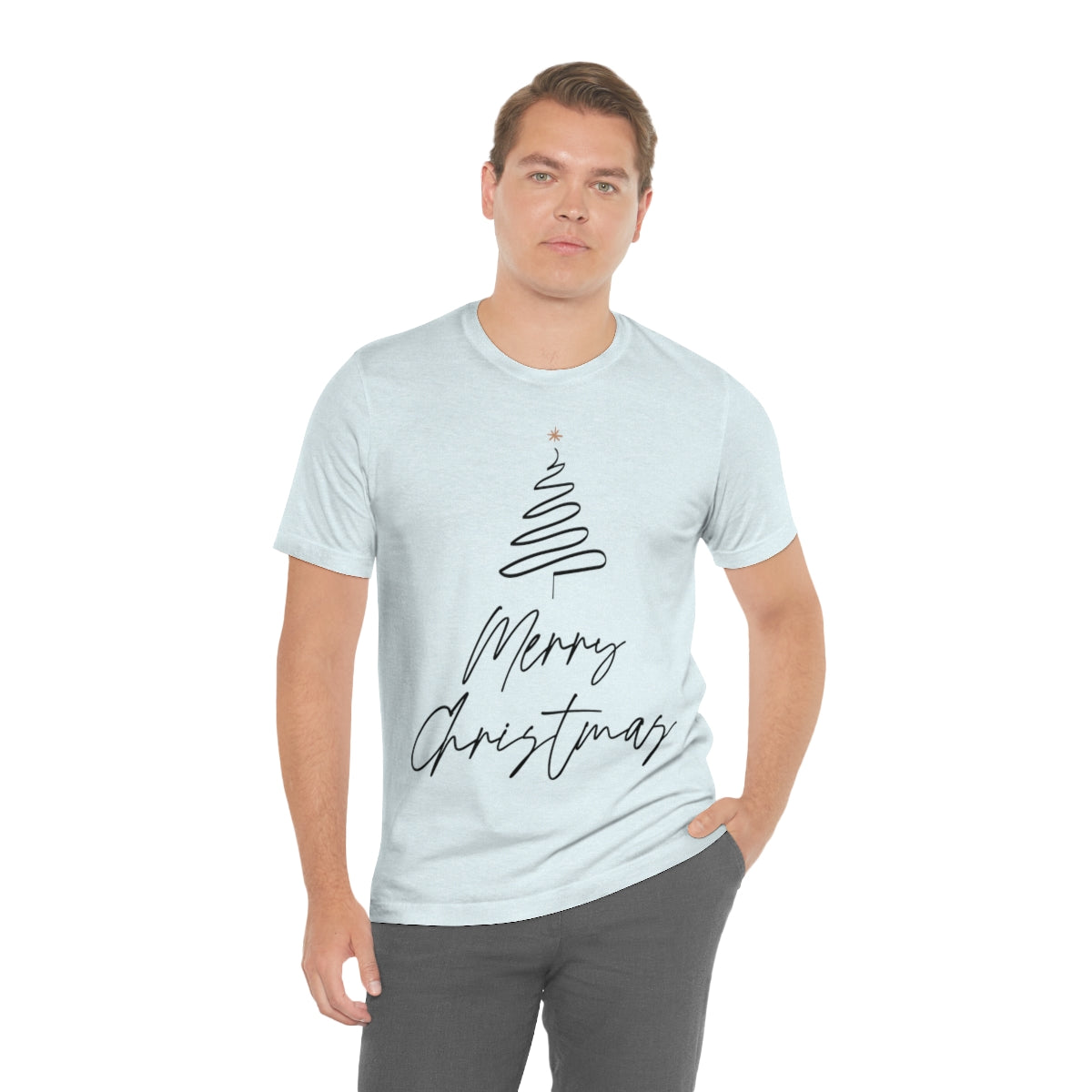 Merry Christmas Tree Gift New Year Slogan Unisex Jersey Short Sleeve T-Shirt Ichaku [Perfect Gifts Selection]