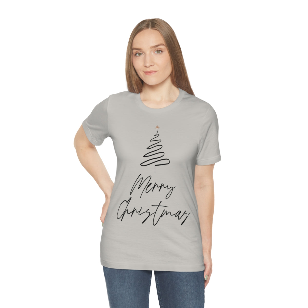 Merry Christmas Tree Gift New Year Slogan Unisex Jersey Short Sleeve T-Shirt Ichaku [Perfect Gifts Selection]