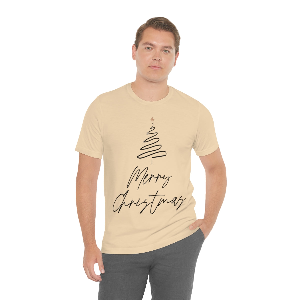 Merry Christmas Tree Gift New Year Slogan Unisex Jersey Short Sleeve T-Shirt Ichaku [Perfect Gifts Selection]