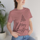 Merry Christmas Tree Gift New Year Slogan Unisex Jersey Short Sleeve T-Shirt Ichaku [Perfect Gifts Selection]