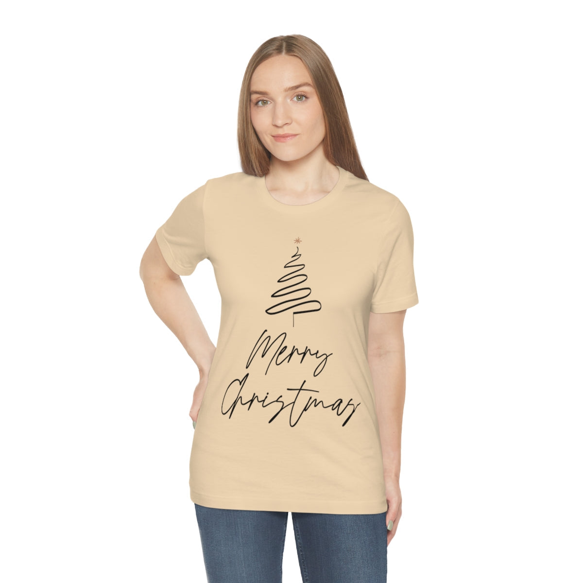 Merry Christmas Tree Gift New Year Slogan Unisex Jersey Short Sleeve T-Shirt Ichaku [Perfect Gifts Selection]