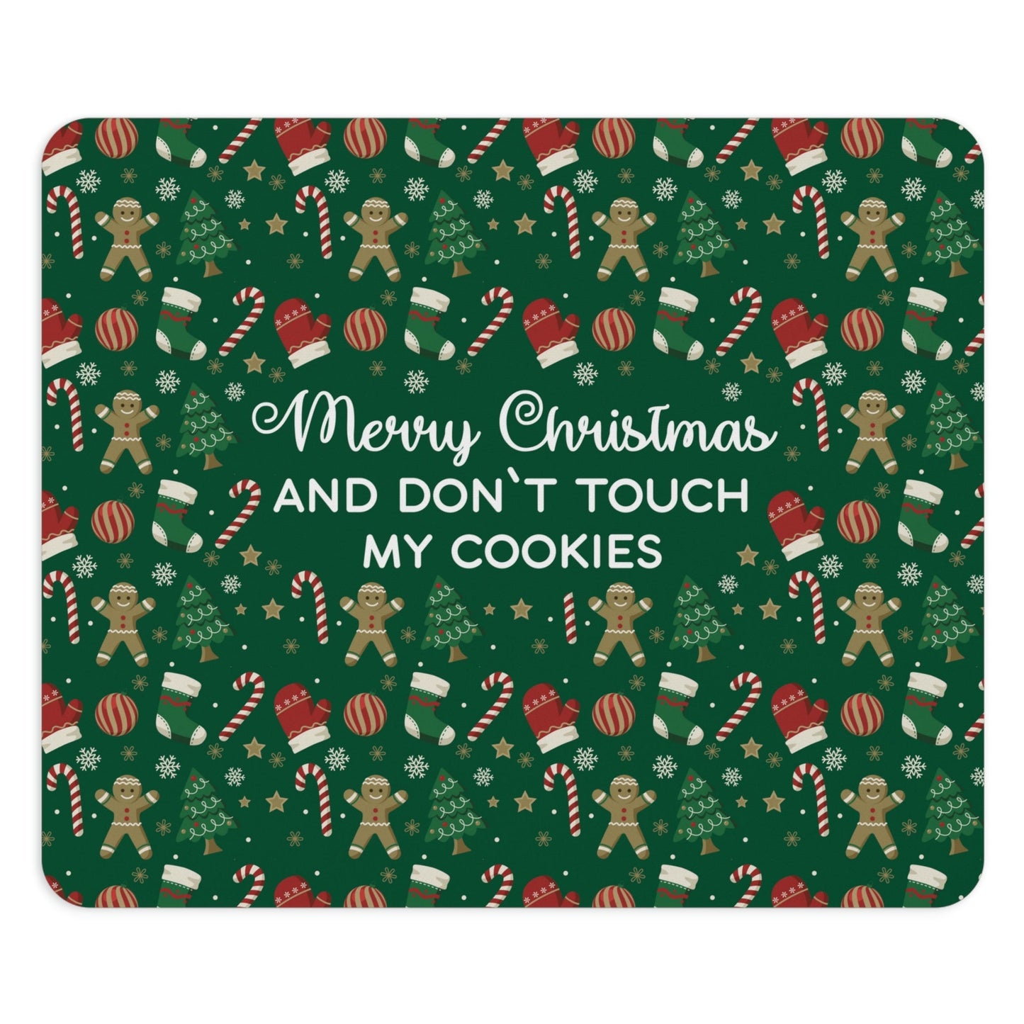 Merry Christmas and Don't Touch my Cookies Quotes Ergonomic Non-slip Creative Design Mouse Pad Ichaku [Perfect Gifts Selection]