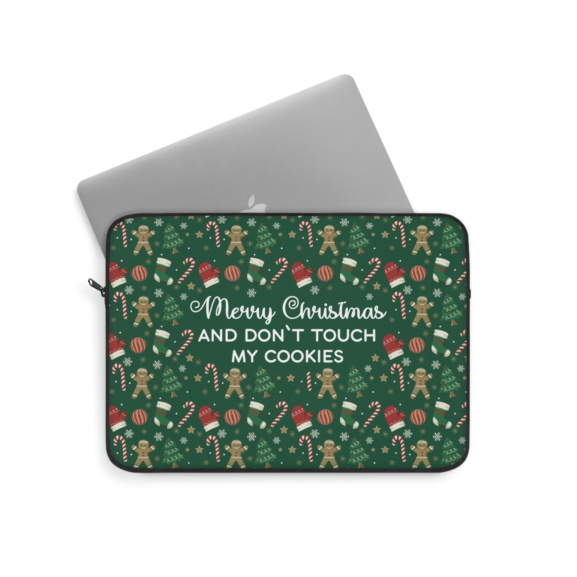 Merry Christmas and Don't Touch my Cookies Quotes Laptop Sleeve Ichaku [Perfect Gifts Selection]