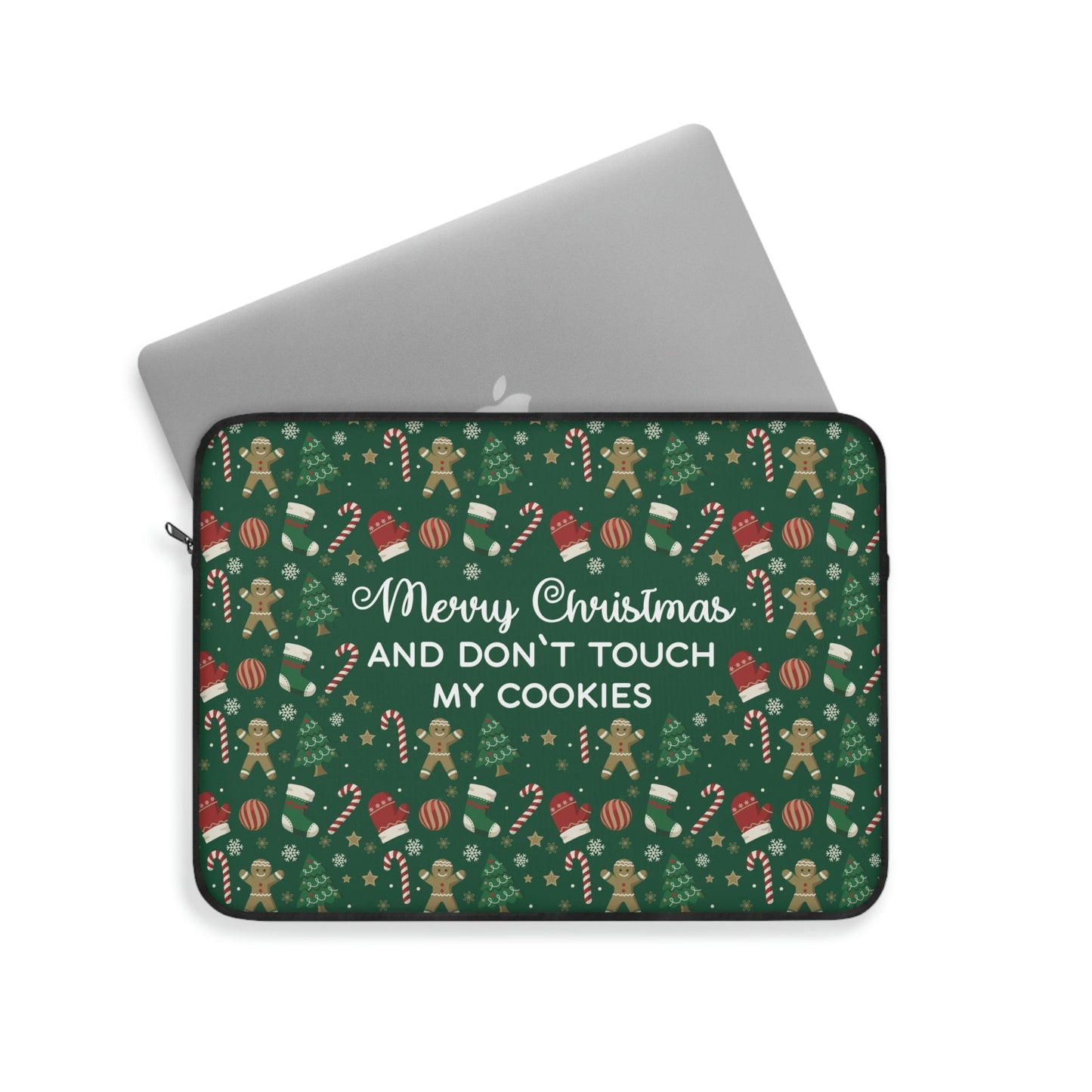 Merry Christmas and Don't Touch my Cookies Quotes Laptop Sleeve Ichaku [Perfect Gifts Selection]