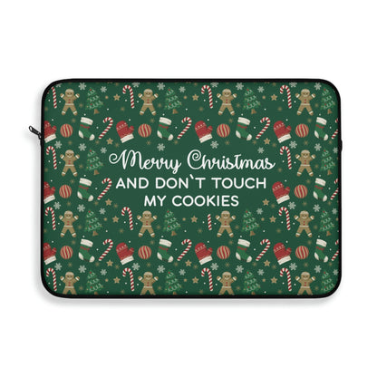 Merry Christmas and Don't Touch my Cookies Quotes Laptop Sleeve Ichaku [Perfect Gifts Selection]