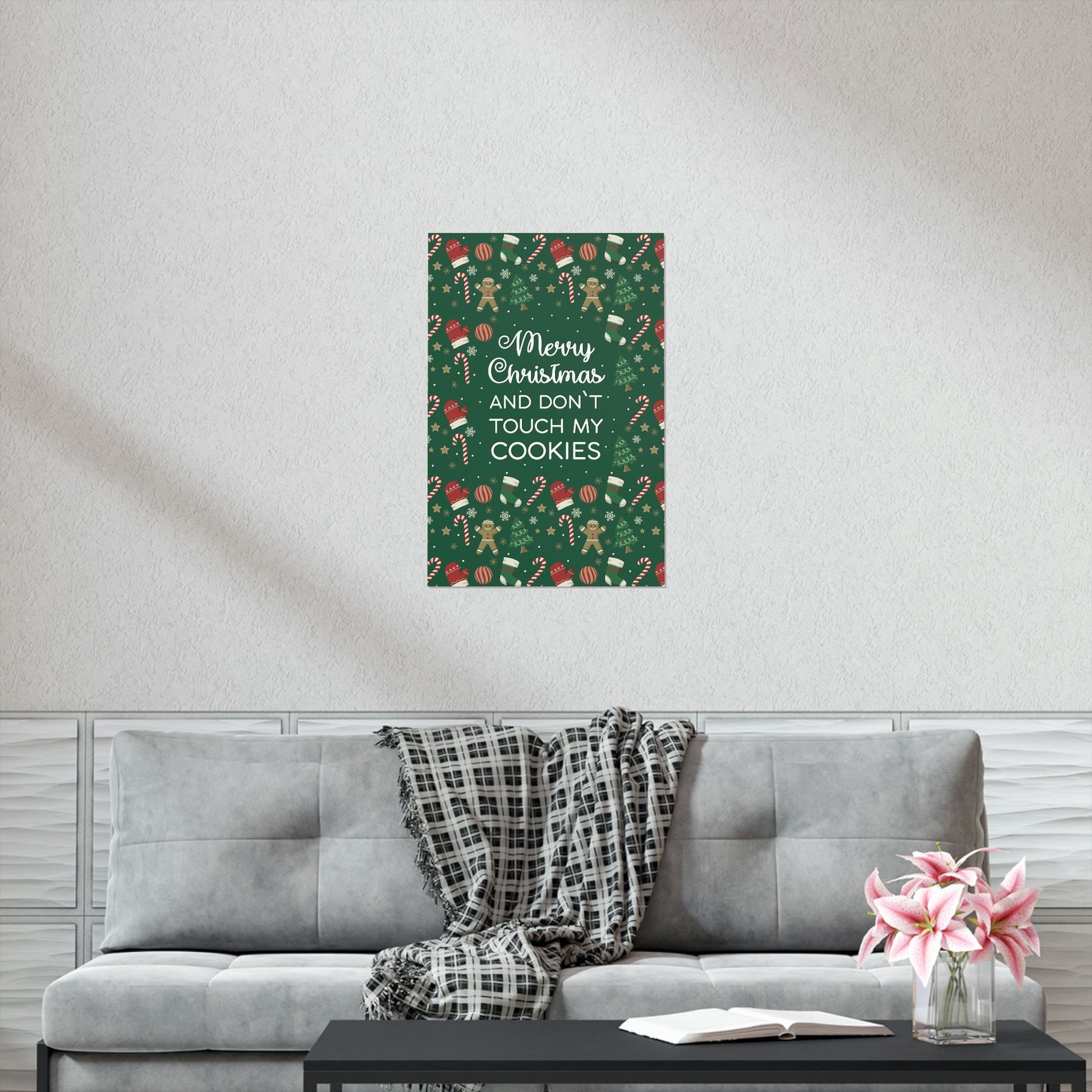 Merry Christmas and Don't Touch my Cookies Quotes Premium Matte Vertical Posters Ichaku [Perfect Gifts Selection]