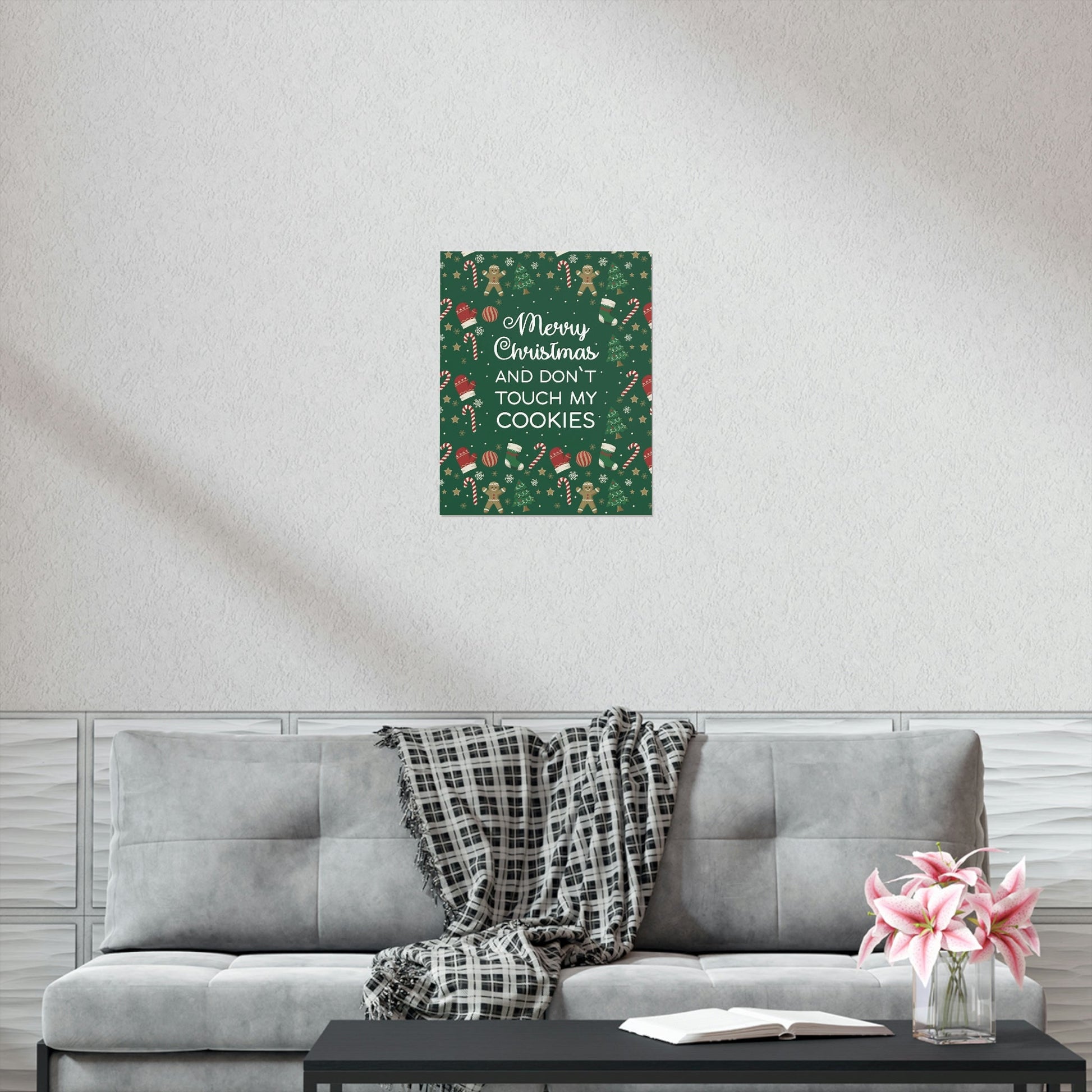 Merry Christmas and Don't Touch my Cookies Quotes Premium Matte Vertical Posters Ichaku [Perfect Gifts Selection]