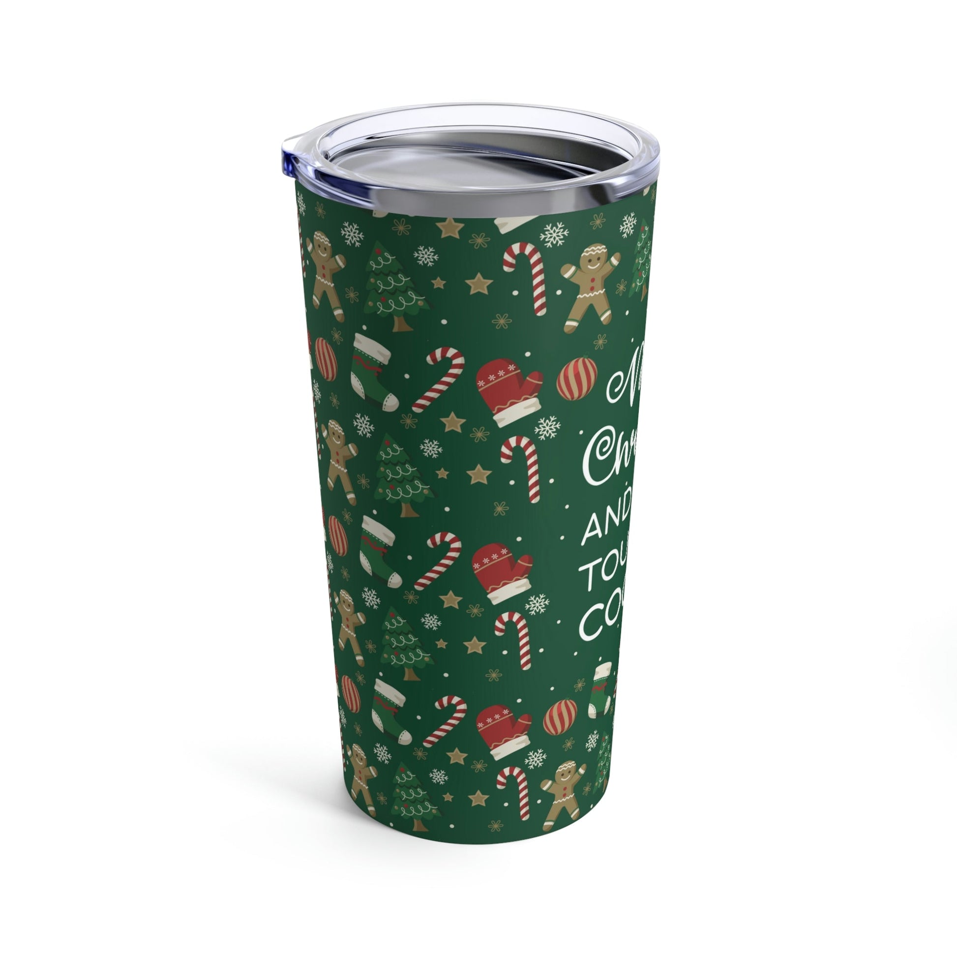 Merry Christmas and Don't Touch my Cookies Quotes Stainless Steel Hot or Cold Vacuum Tumbler 20oz Ichaku [Perfect Gifts Selection]