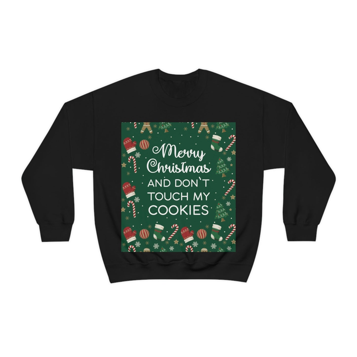 Merry Christmas and Don't Touch my Cookies Quotes Unisex Heavy Blend™ Crewneck Sweatshirt Ichaku [Perfect Gifts Selection]