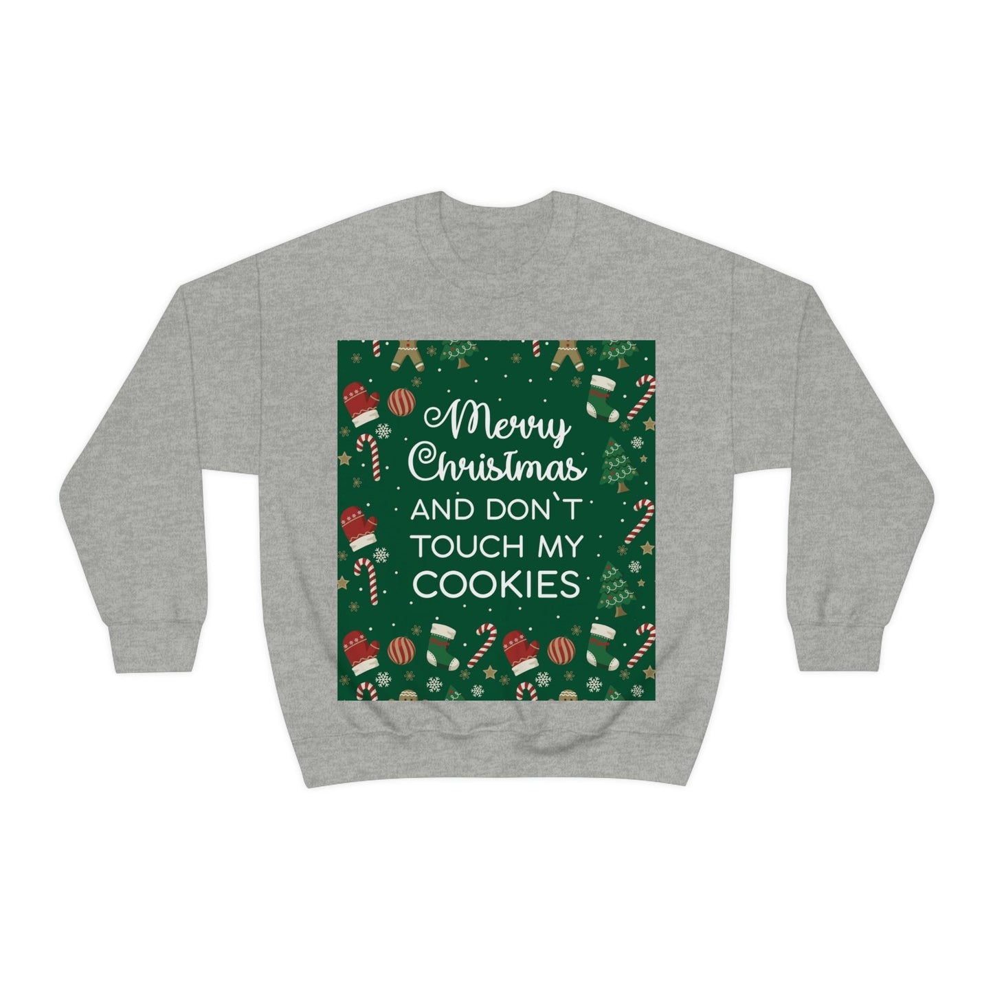 Merry Christmas and Don't Touch my Cookies Quotes Unisex Heavy Blend™ Crewneck Sweatshirt Ichaku [Perfect Gifts Selection]