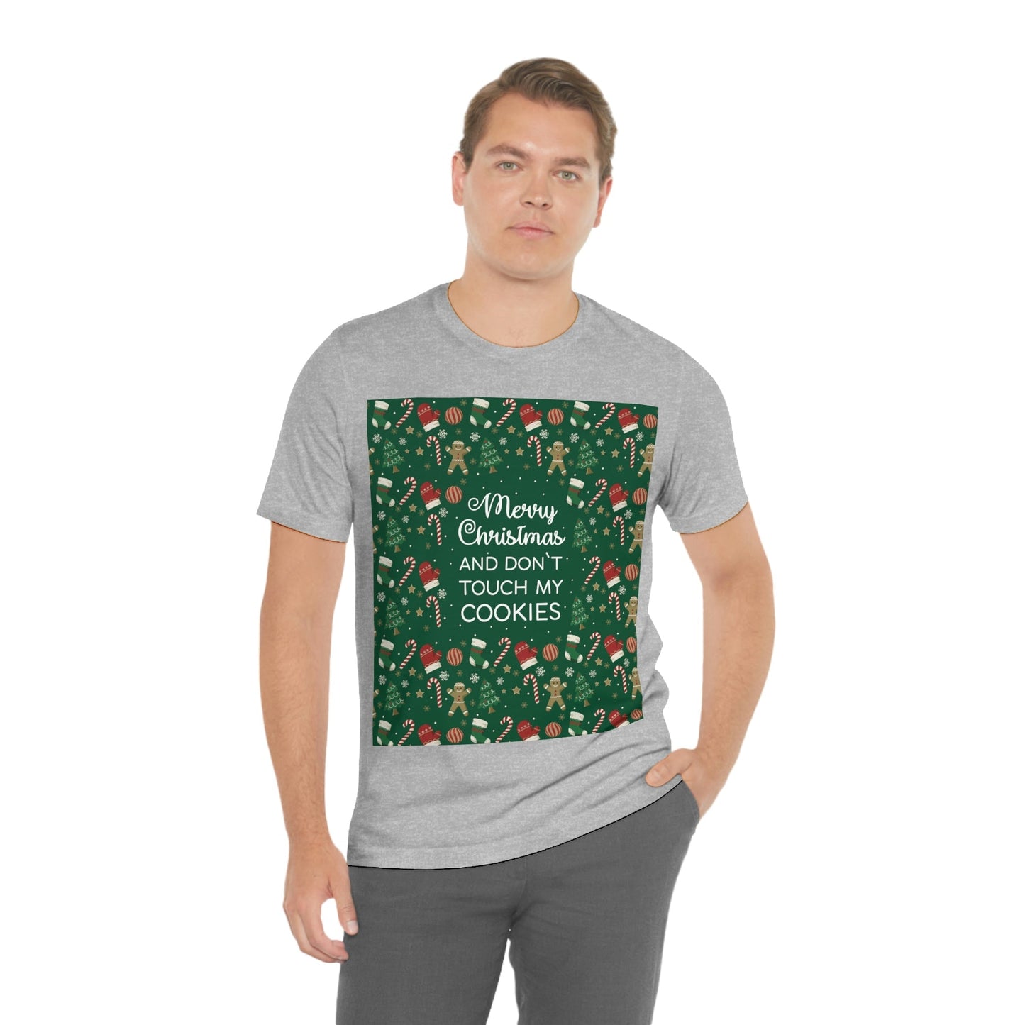 Merry Christmas and Don't Touch my Cookies Quotes Unisex Jersey Short Sleeve T-Shirt Ichaku [Perfect Gifts Selection]