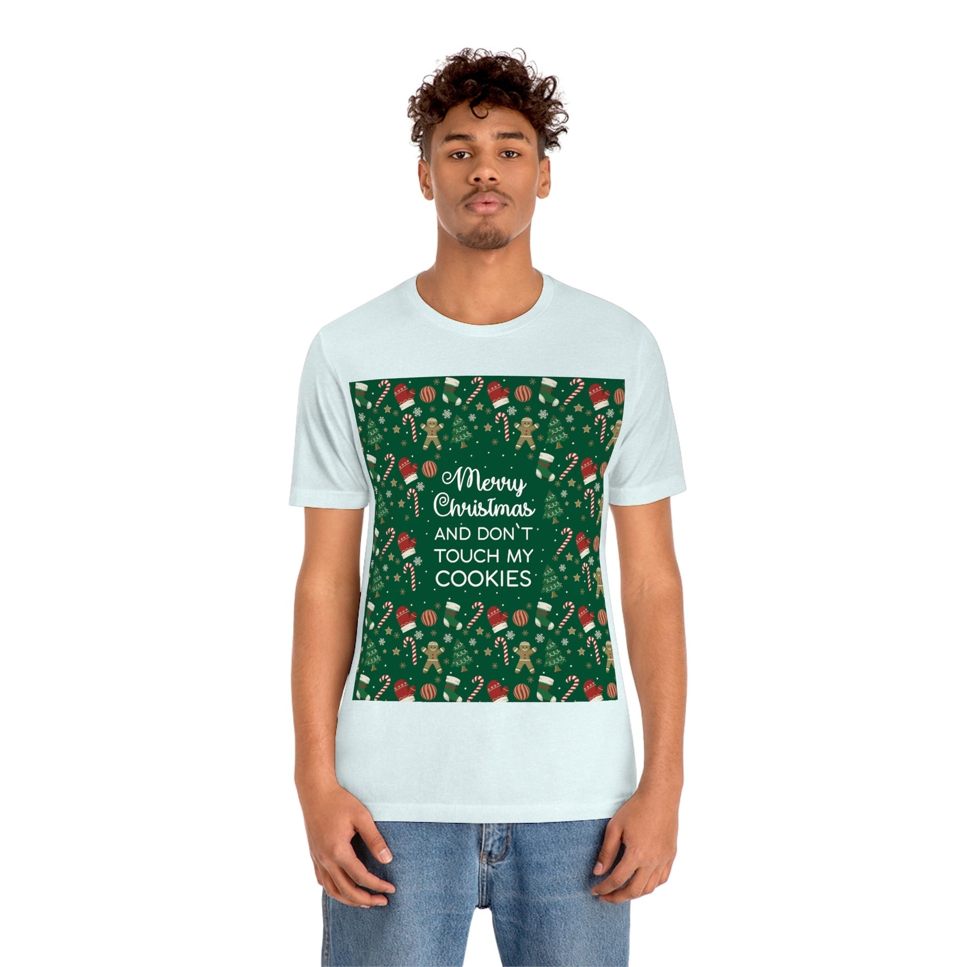 Merry Christmas and Don't Touch my Cookies Quotes Unisex Jersey Short Sleeve T-Shirt Ichaku [Perfect Gifts Selection]