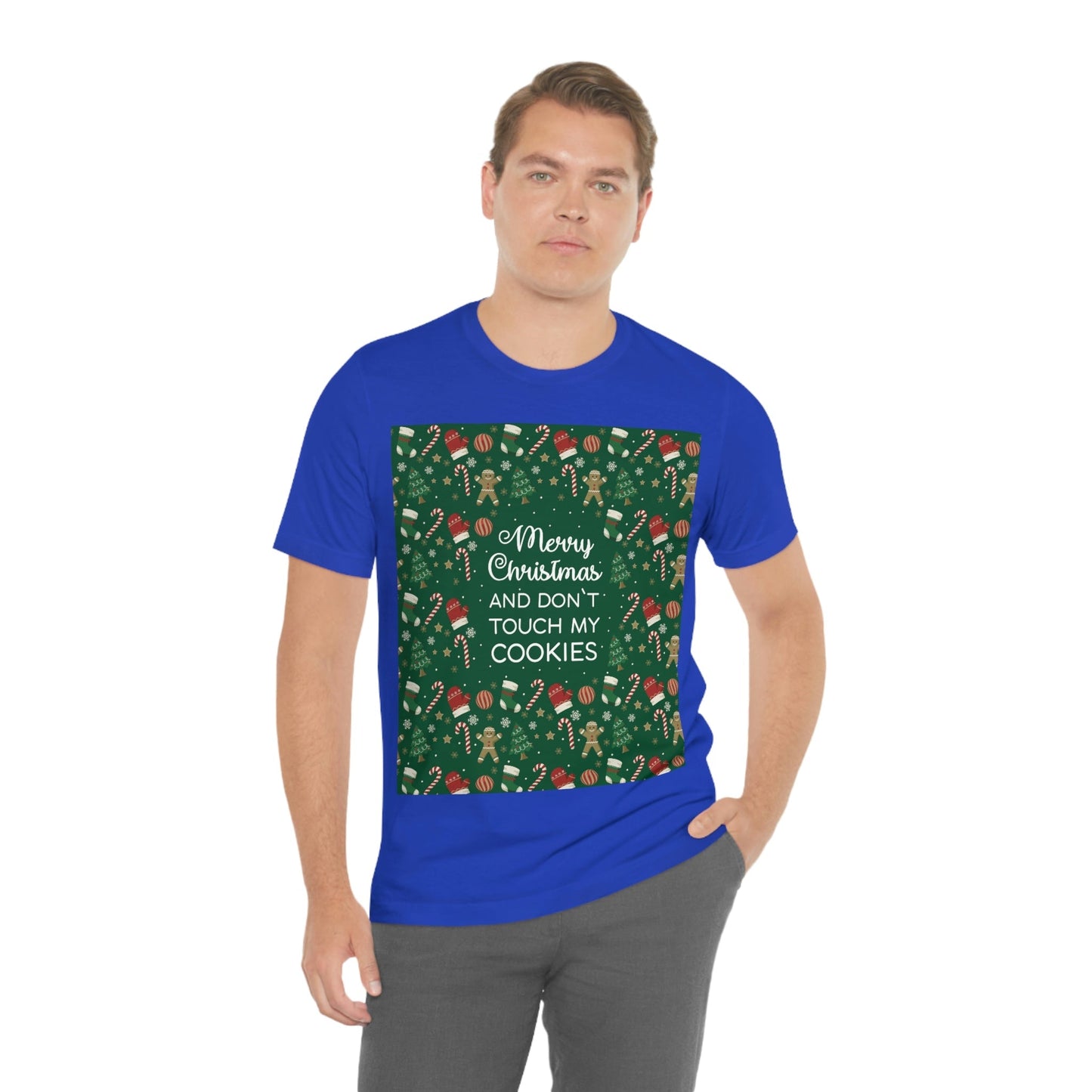 Merry Christmas and Don't Touch my Cookies Quotes Unisex Jersey Short Sleeve T-Shirt Ichaku [Perfect Gifts Selection]