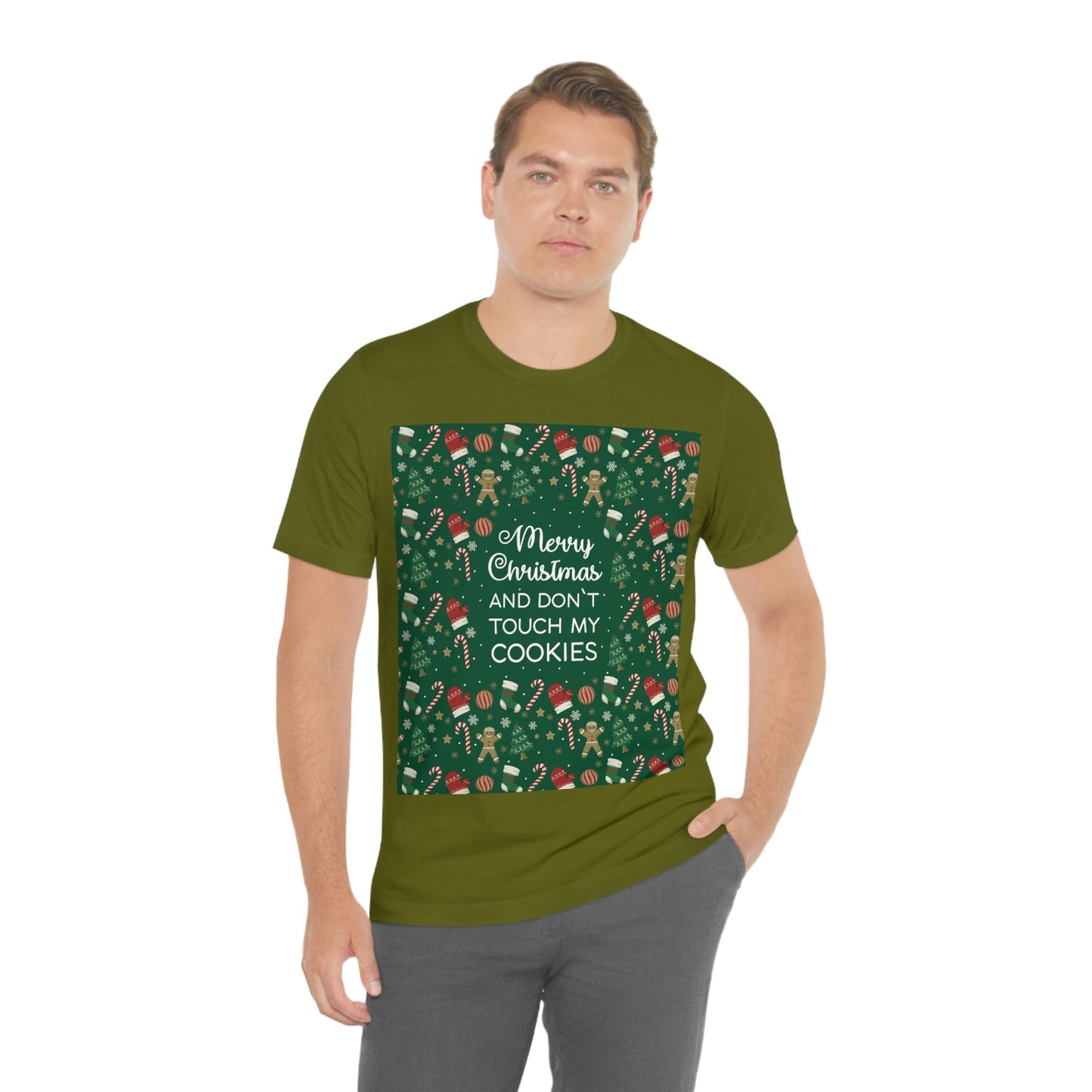 Merry Christmas and Don't Touch my Cookies Quotes Unisex Jersey Short Sleeve T-Shirt Ichaku [Perfect Gifts Selection]