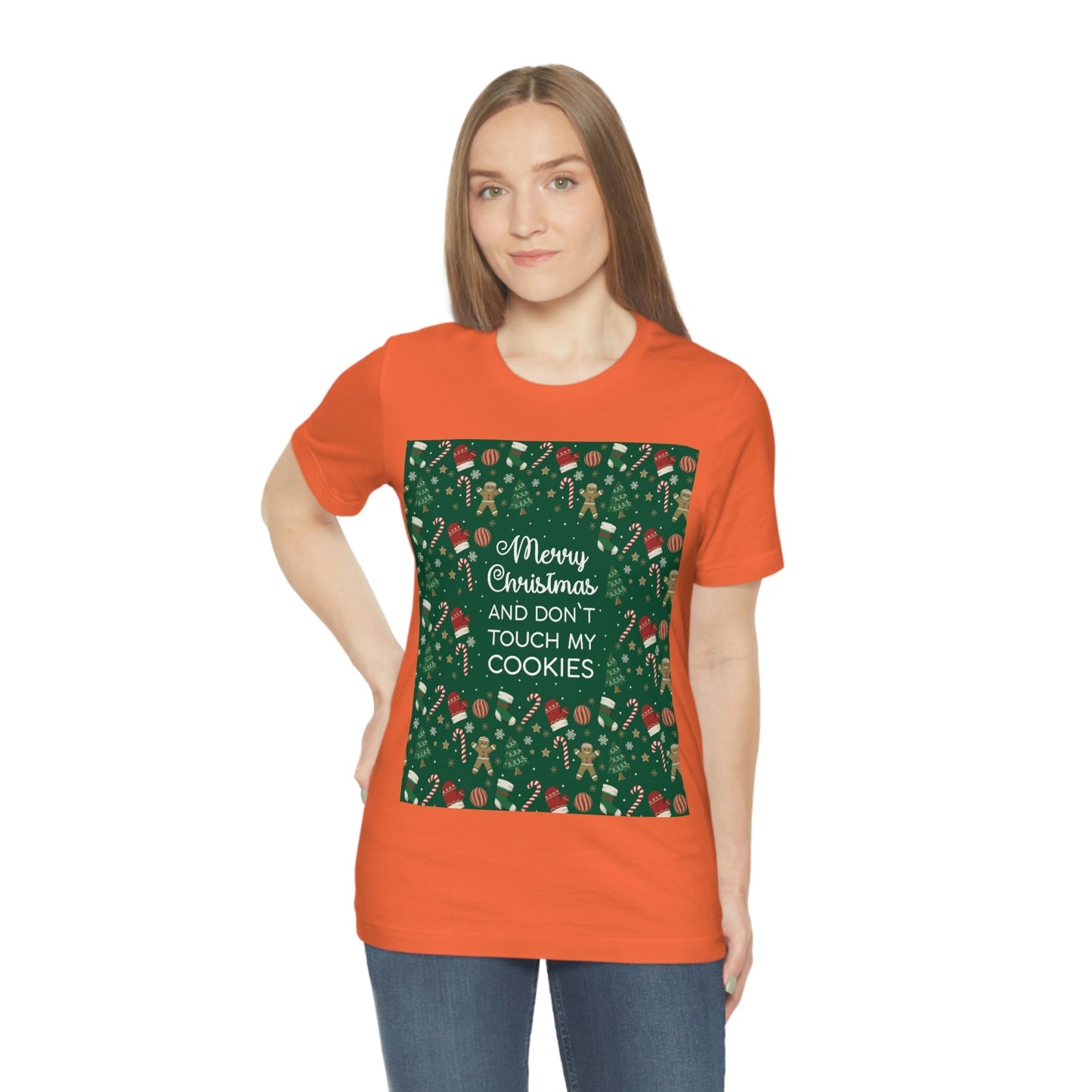 Merry Christmas and Don't Touch my Cookies Quotes Unisex Jersey Short Sleeve T-Shirt Ichaku [Perfect Gifts Selection]